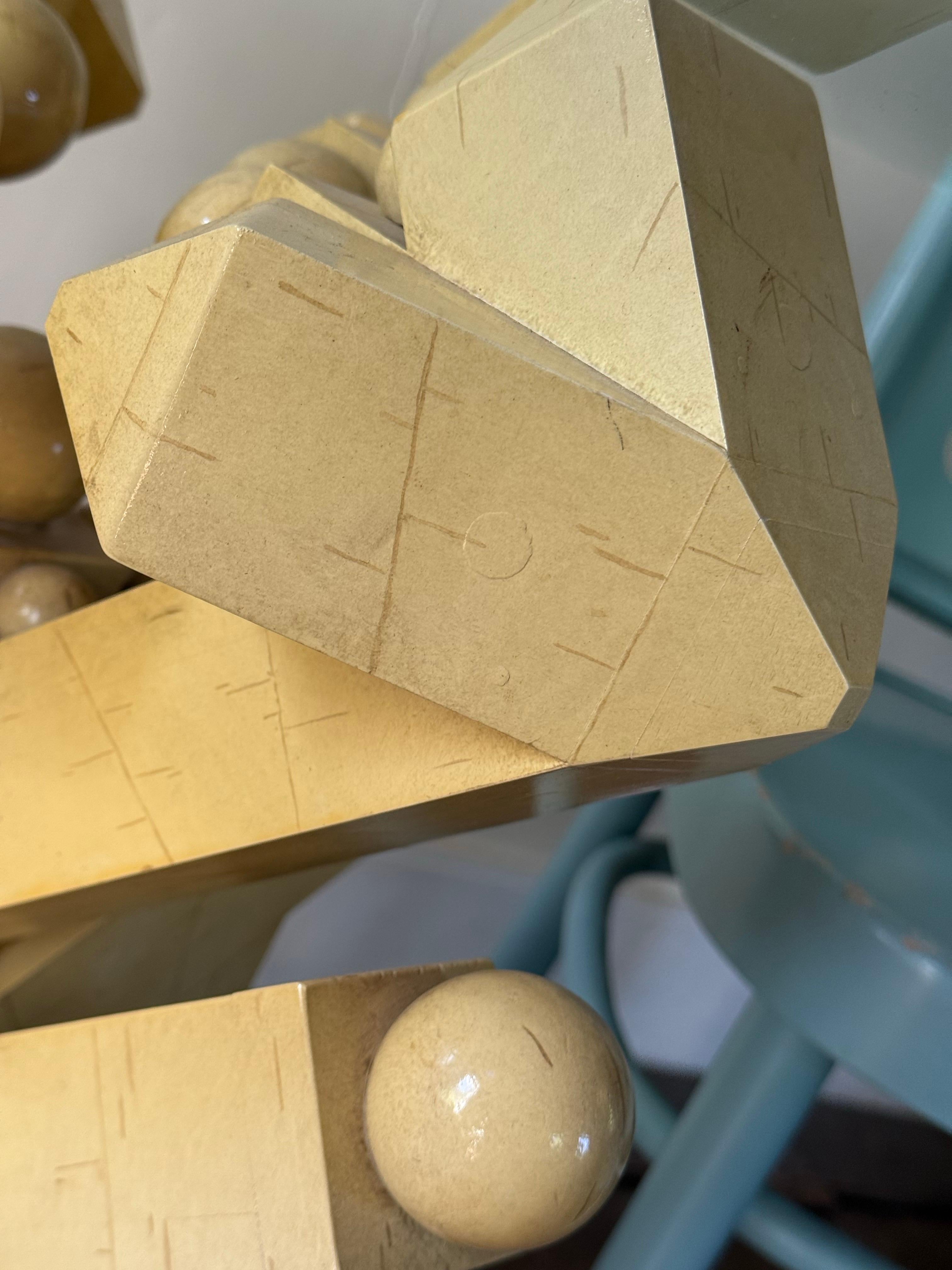 Post Modern Geometric Painted Wood Table in vendita 3
