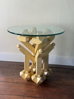 Tavolo geometrico post-moderno in Wood verniciato