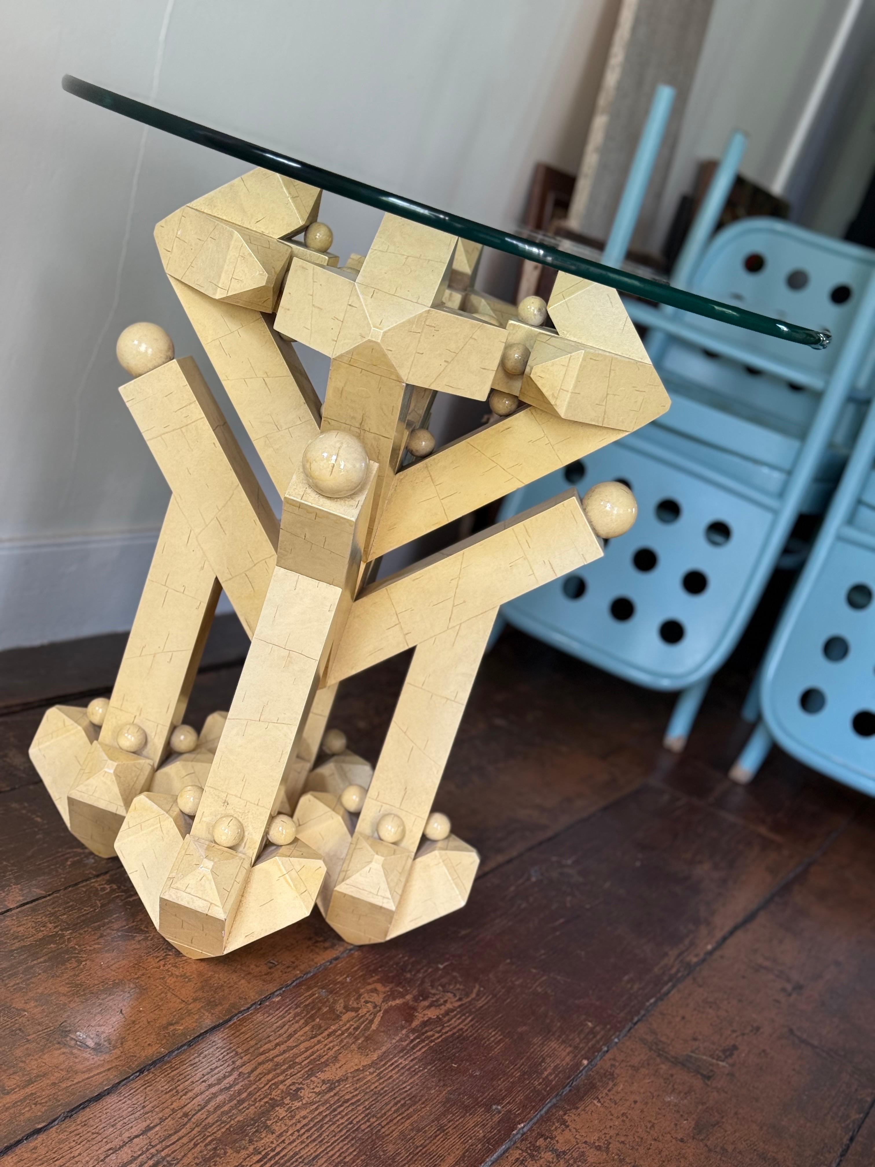 Post Modern Geometric Painted Wood Table In condizioni buone in vendita a Hudson, NY