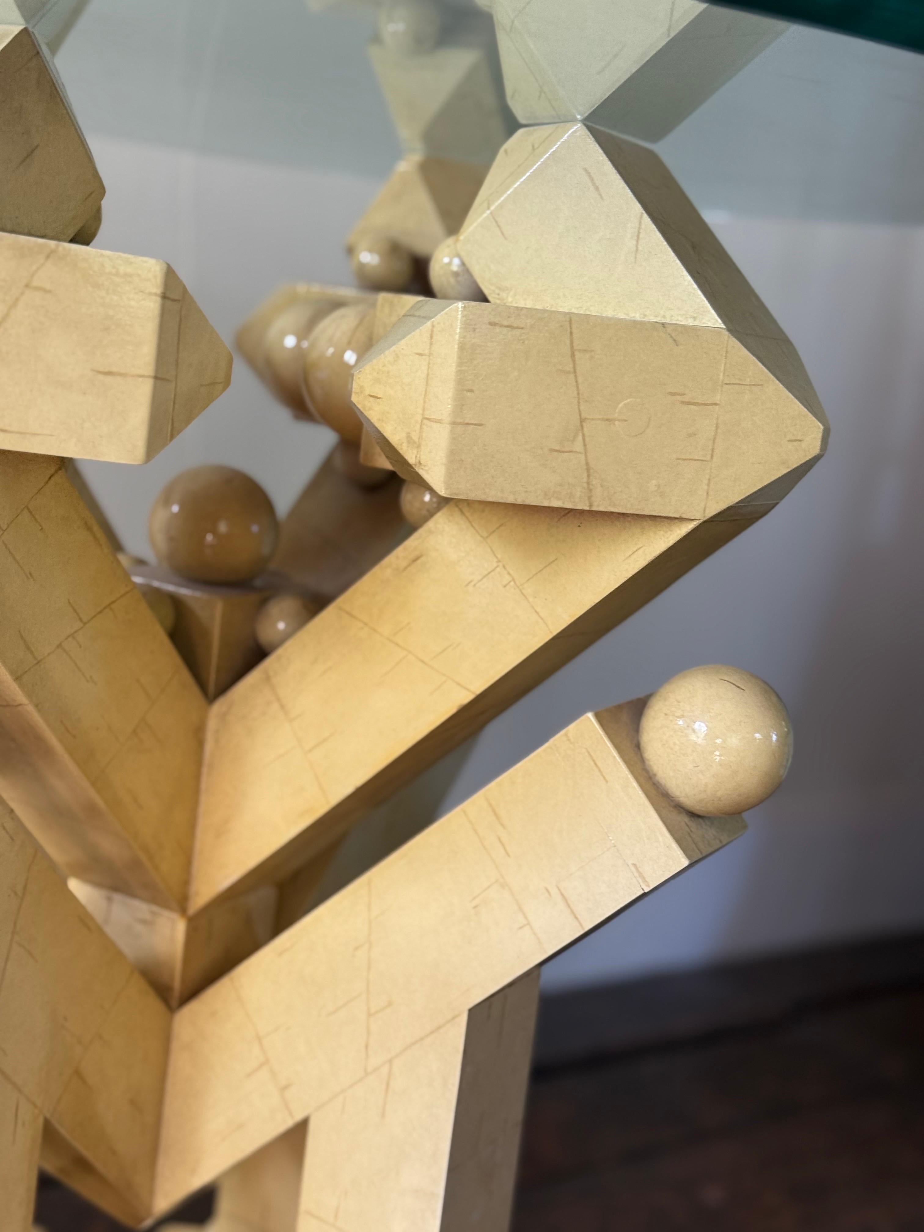 Fine XX secolo Post Modern Geometric Painted Wood Table in vendita