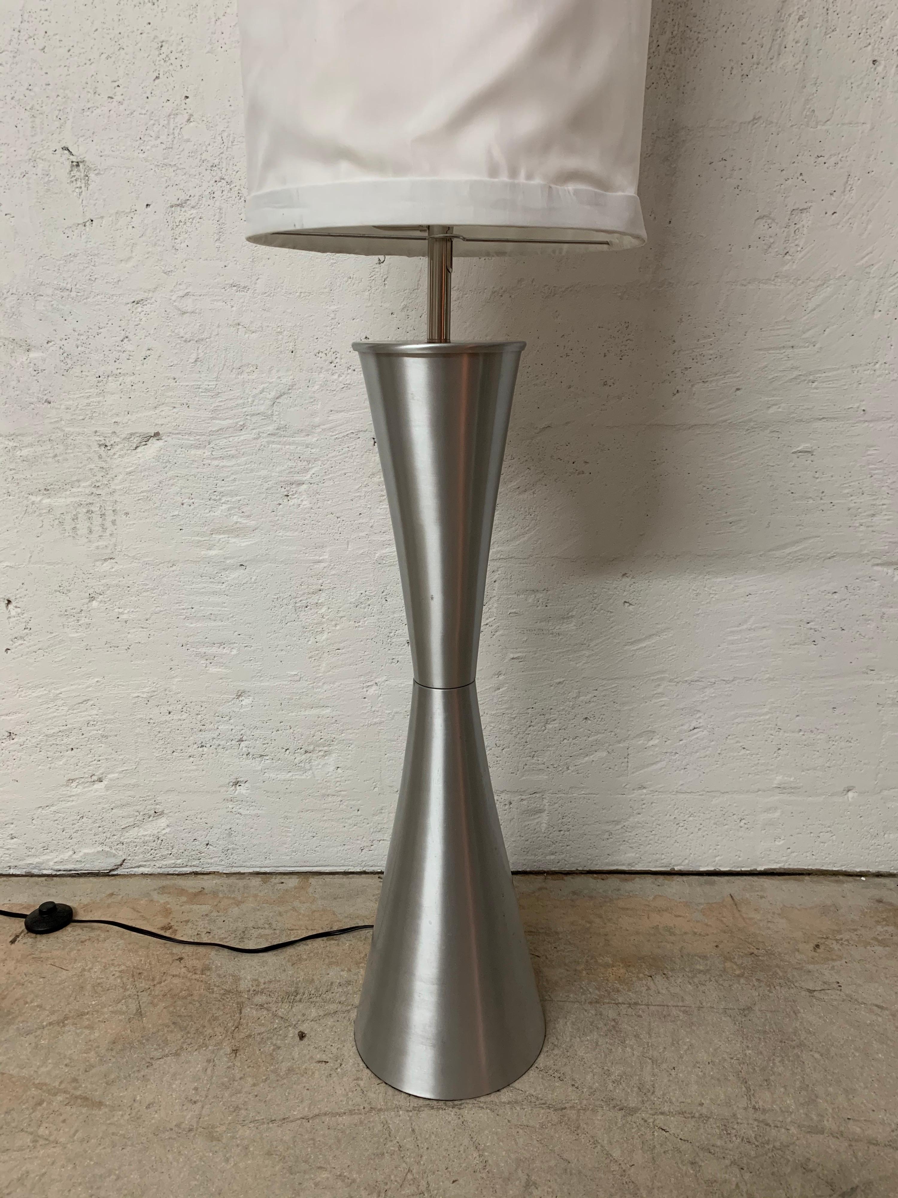 American Postmodern Geometric Sculptural Aluminum Floor Lamp, USA, 1980s For Sale