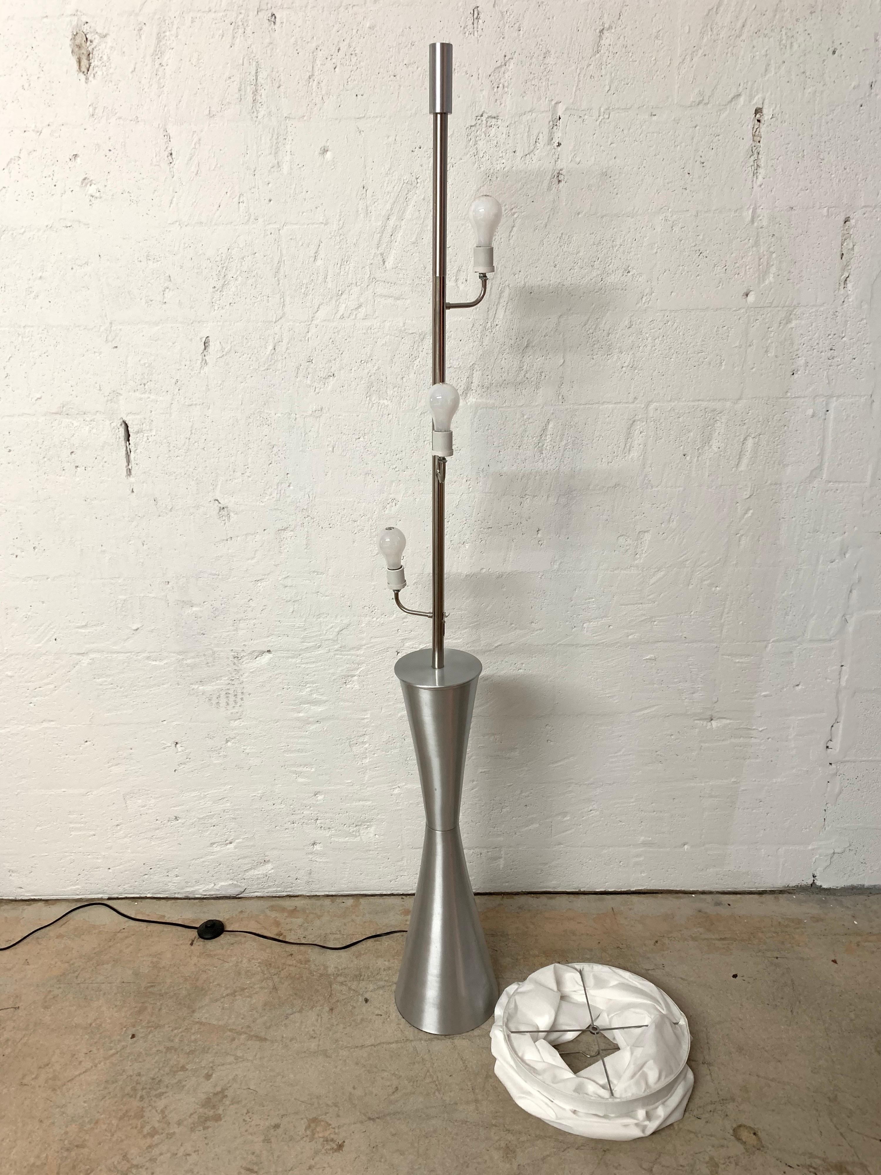 20th Century Postmodern Geometric Sculptural Aluminum Floor Lamp, USA, 1980s For Sale