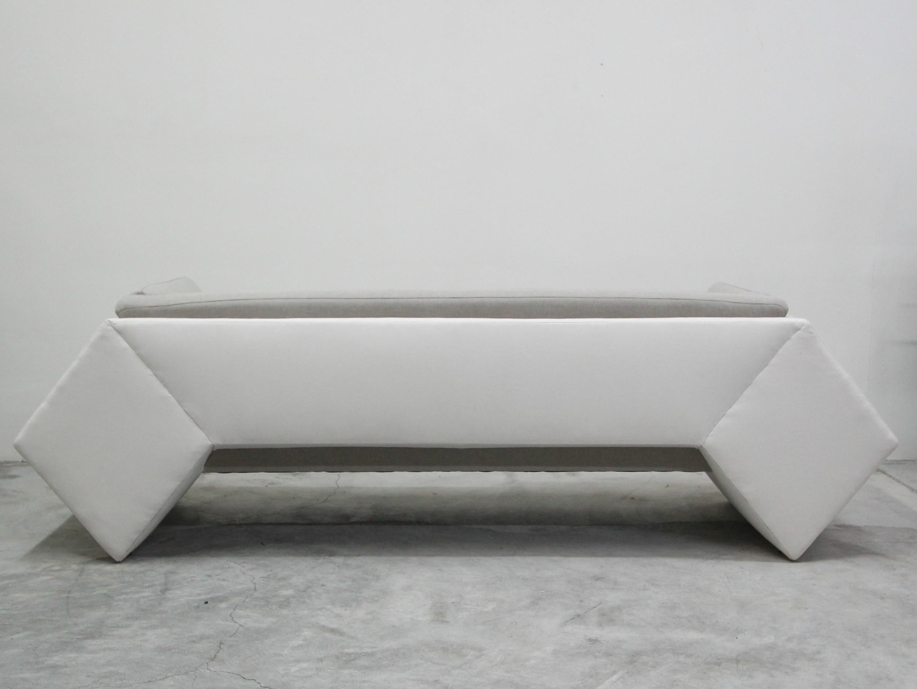 Post Modern Geometric Sofa and Chair with Ottoman Set by Thayer Coggin In Excellent Condition In Las Vegas, NV