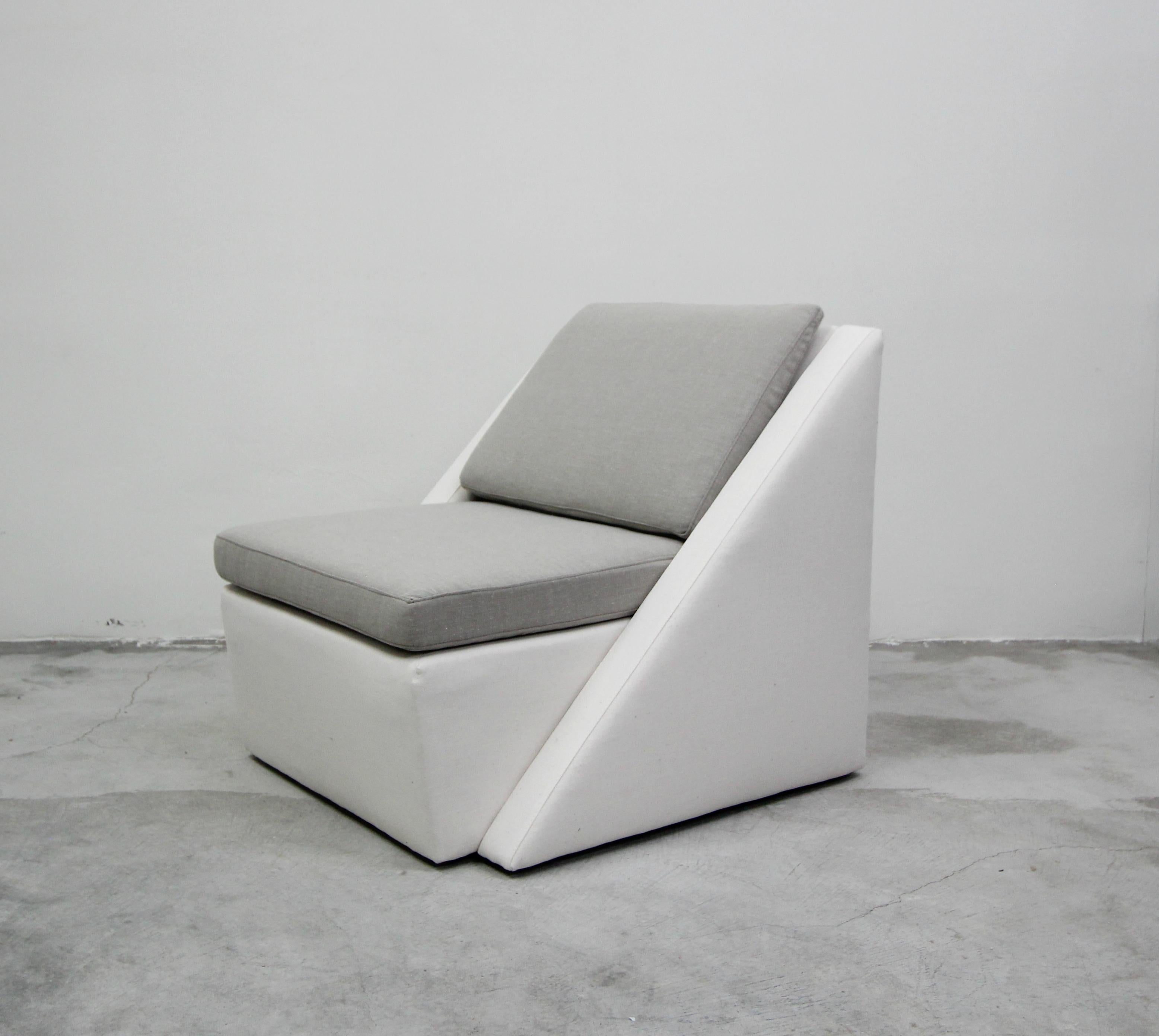Post Modern Geometric Sofa and Chair with Ottoman Set by Thayer Coggin 1