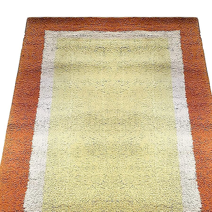 Postmodern area shag area wool featuring 3 rectangle patterns featuring orange, yellow, and which steps inward. It is an excellent piece for accenting your room with color-infused textiles.

Scandinavian rugs are decorative fabrics from Scandinavia,