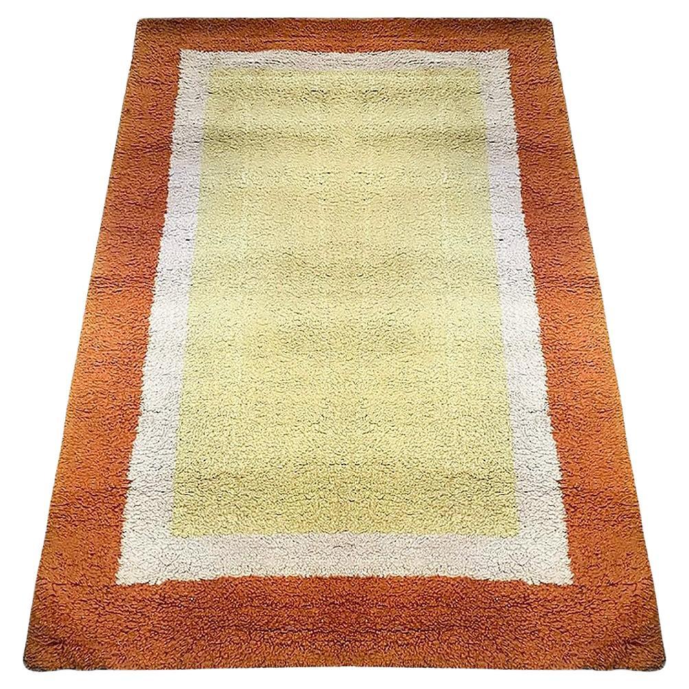 Post Modern Geometric Tricolor Scandinavian Shag Rug