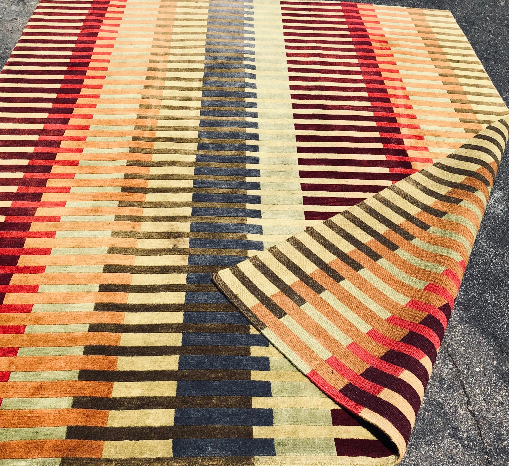 American Postmodern Geometric Wool Rug Large Great Colors