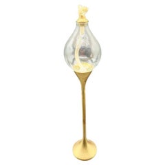 Candeliere per lampada a olio in ottone tedesco postmoderno "Clear Drops" di Freddie Andersen