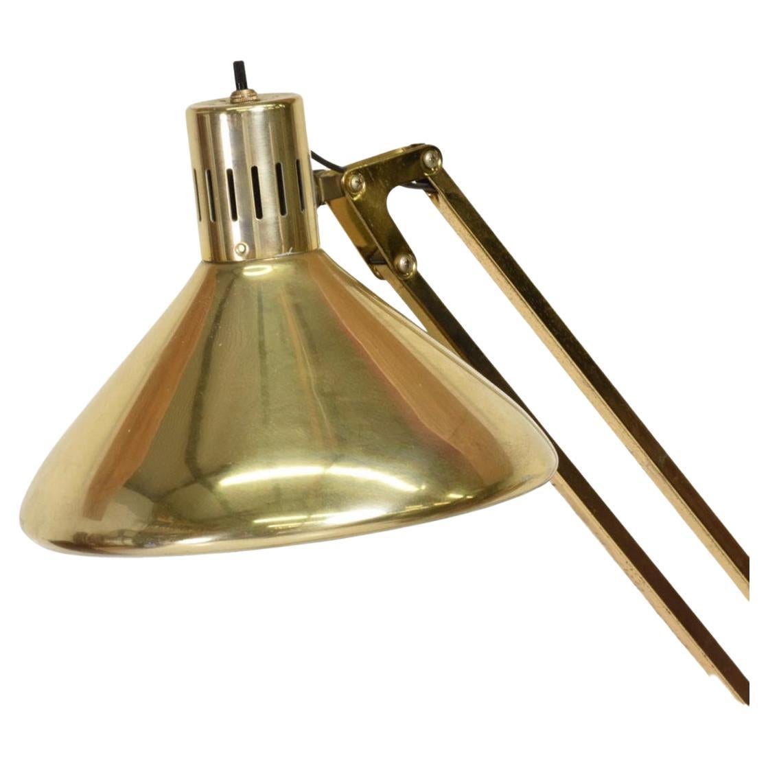 American Post Modern Giant Brass Floor Lamp Luxo Articulating Architect Drafting Light