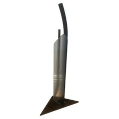 Post-Modern Glass and Cut Steel Abstract Sculpture by Karen Dugan