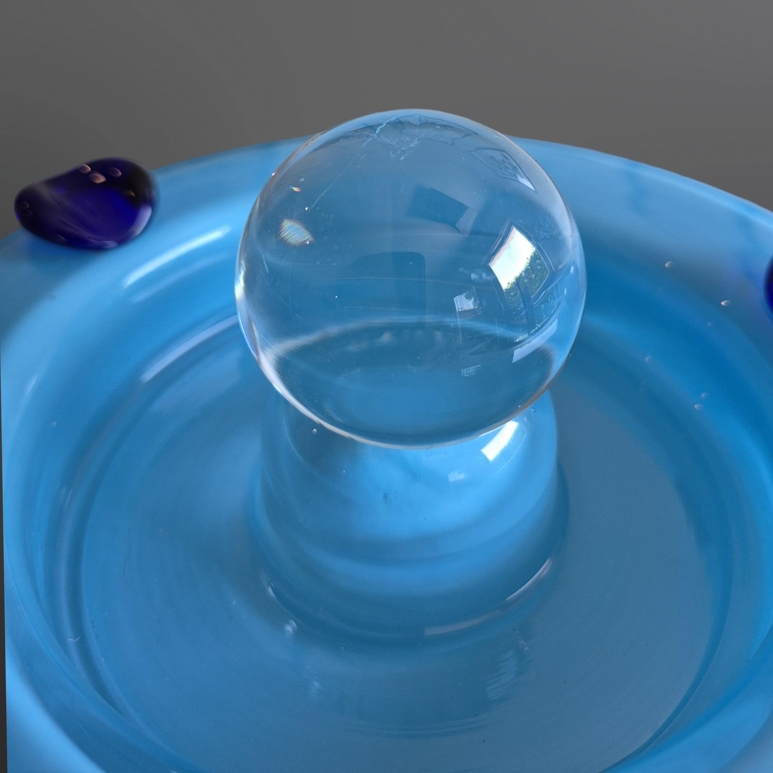 Post-Modern Post modern glass ashtray, Italy 1980s For Sale
