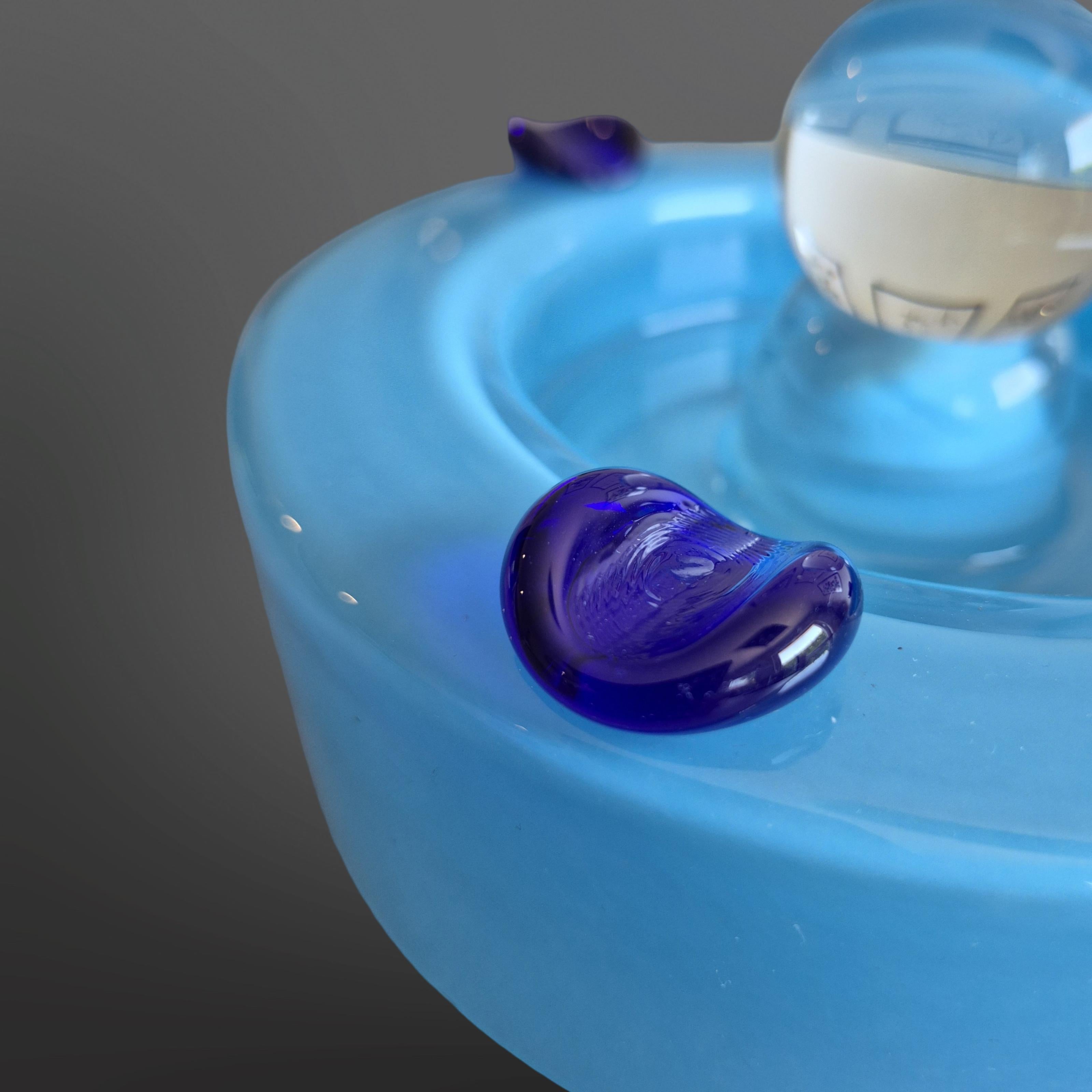 20th Century Post modern glass ashtray, Italy 1980s For Sale