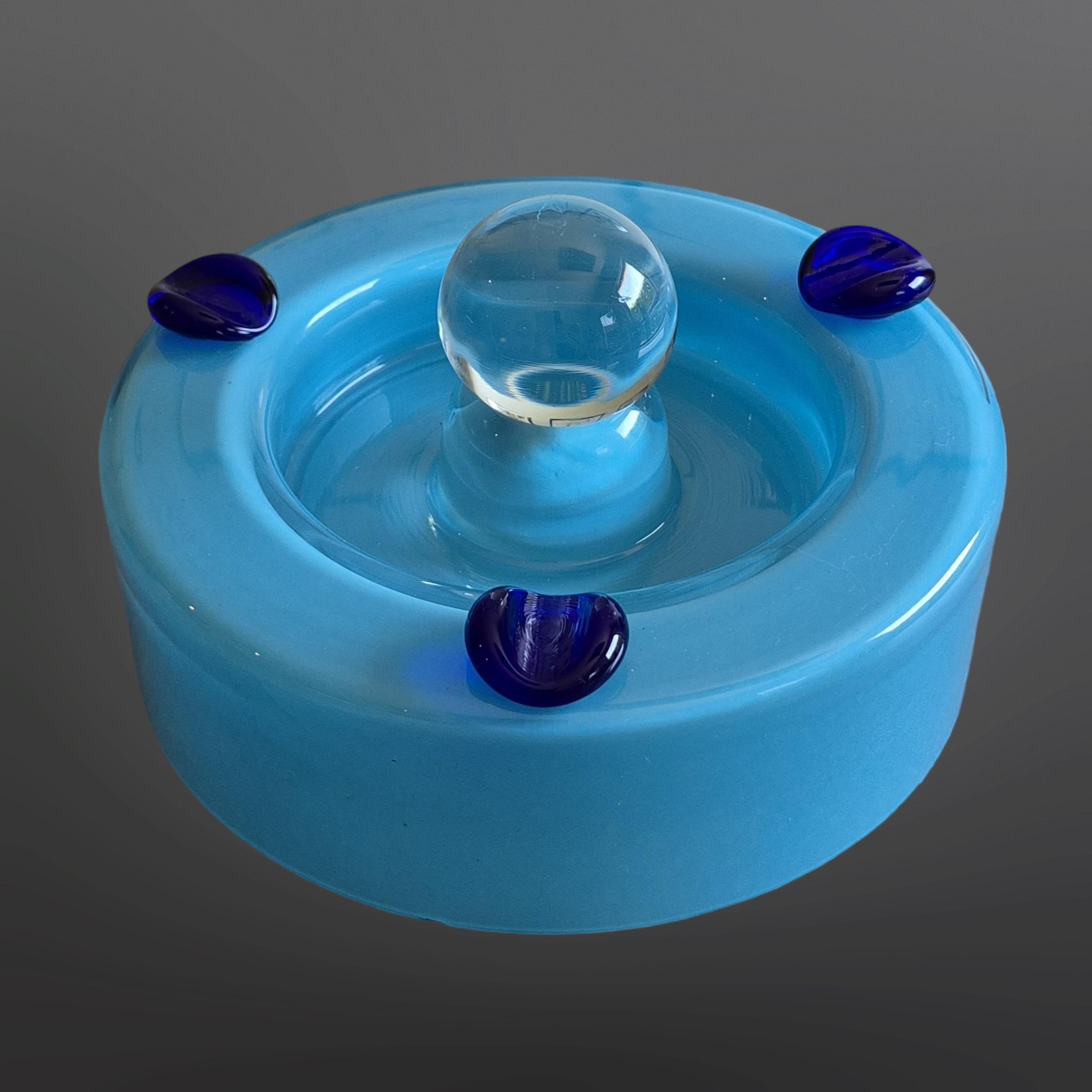 Murano Glass Post modern glass ashtray, Italy 1980s For Sale