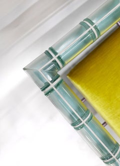 Postmodern Glass Block "Rion" Loveseat Sofa