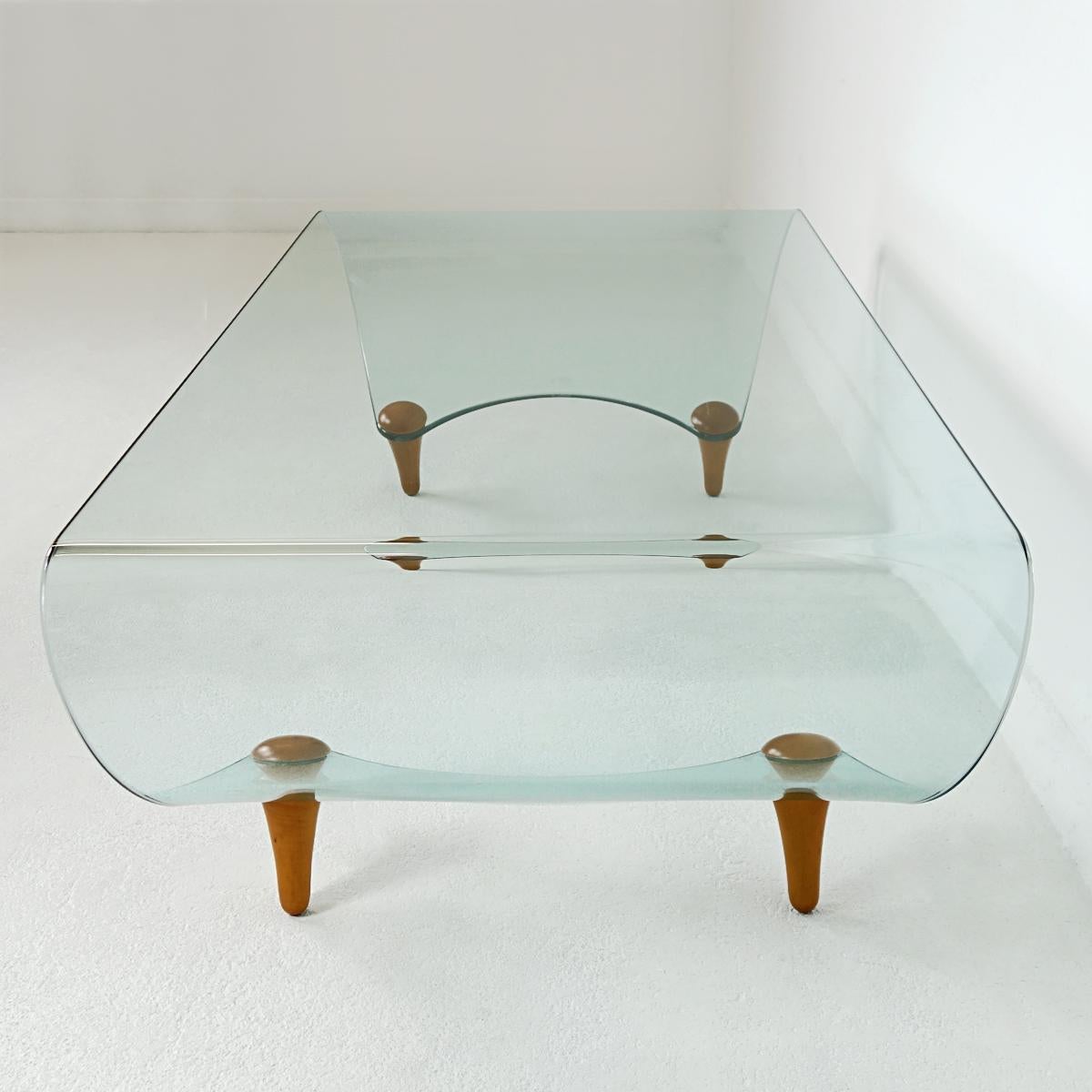 Italian Postmodern Glass Coffee Table Tango by Fabio Di Bartolomei for Fiam Italia