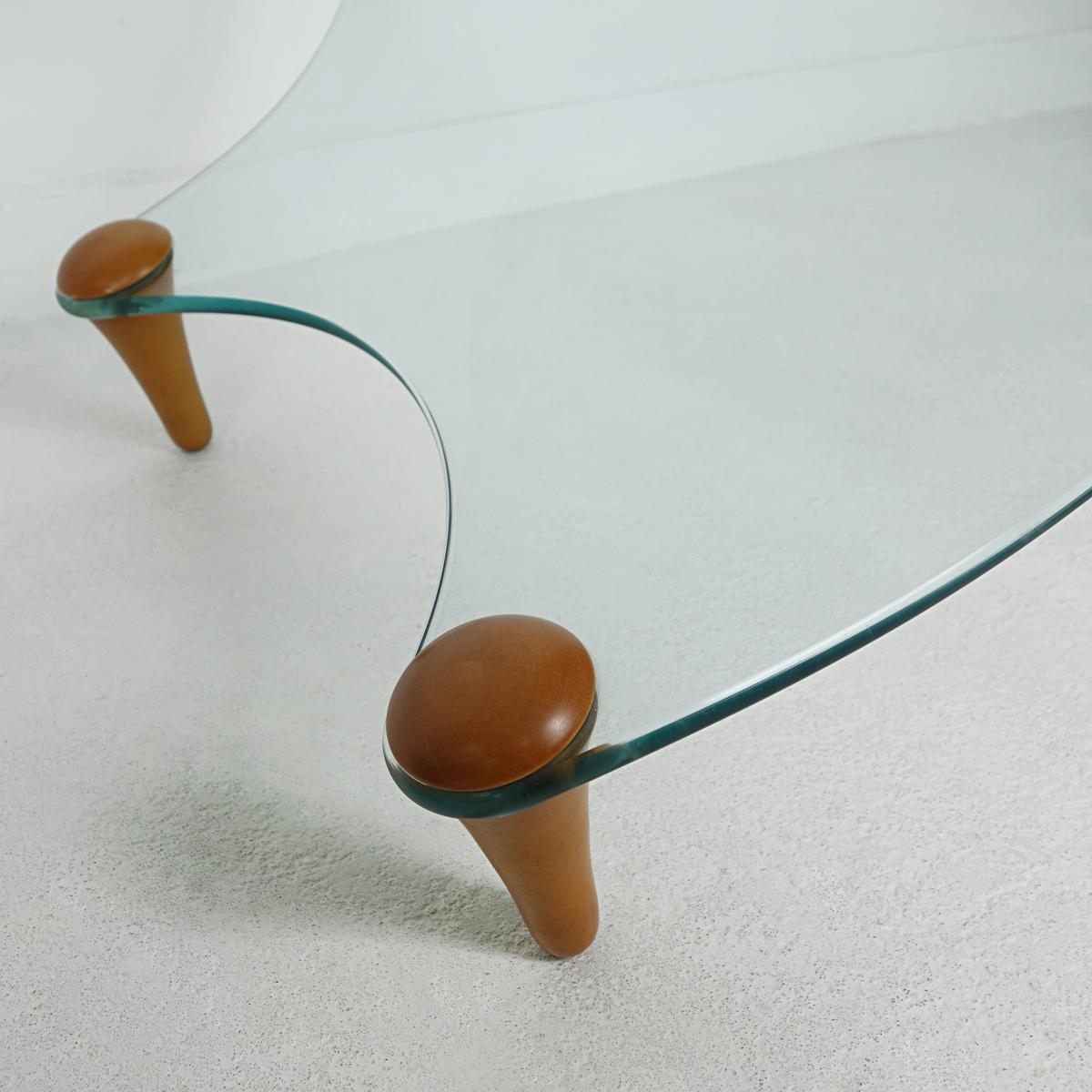 Late 20th Century Postmodern Glass Coffee Table Tango by Fabio Di Bartolomei for Fiam Italia