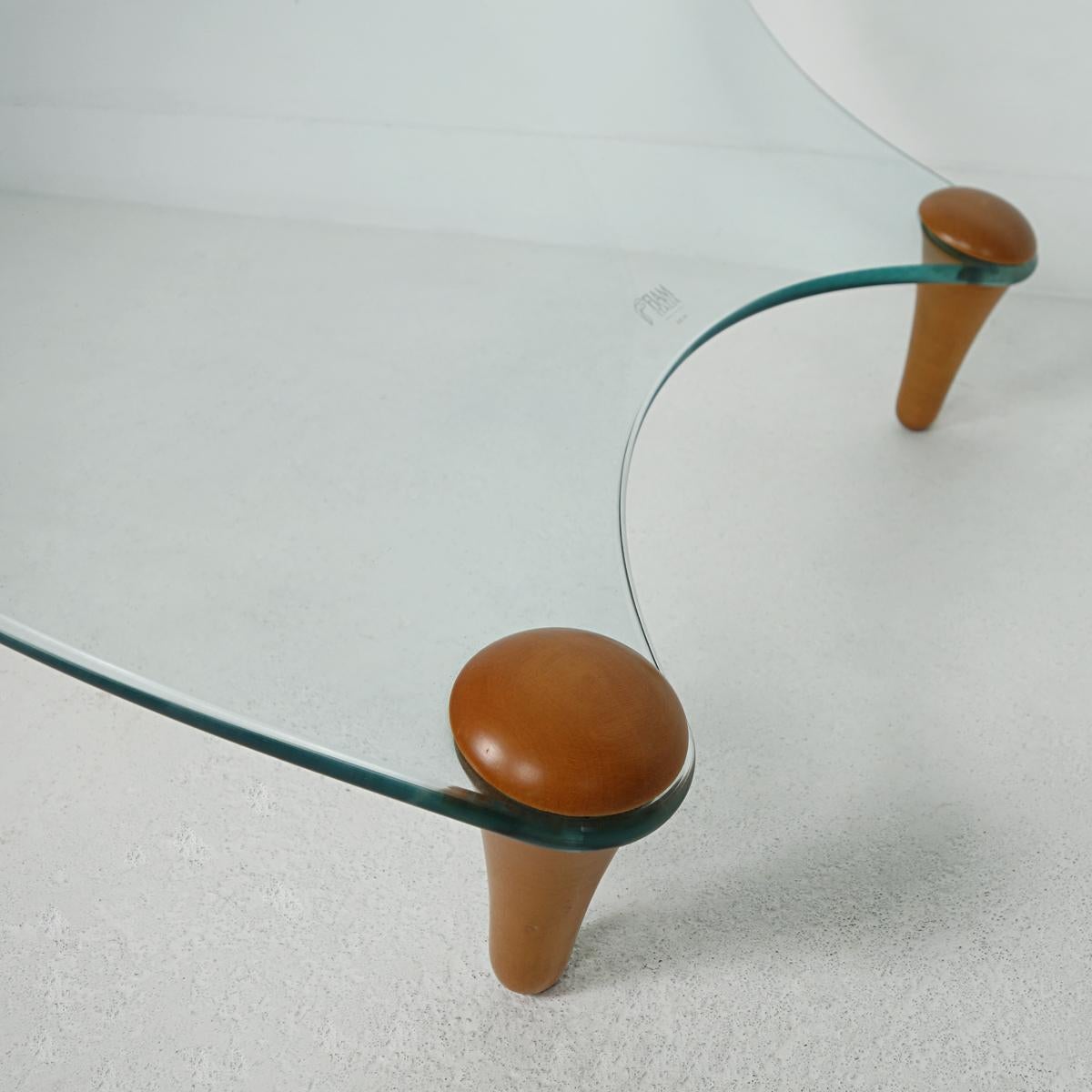 Postmodern Glass Coffee Table Tango by Fabio Di Bartolomei for Fiam Italia 1