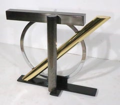 Mesa consola de cristal Post Modern de Kaizo Oto para Design Institute America