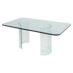 Vintage Post Modern Glass Dining Table