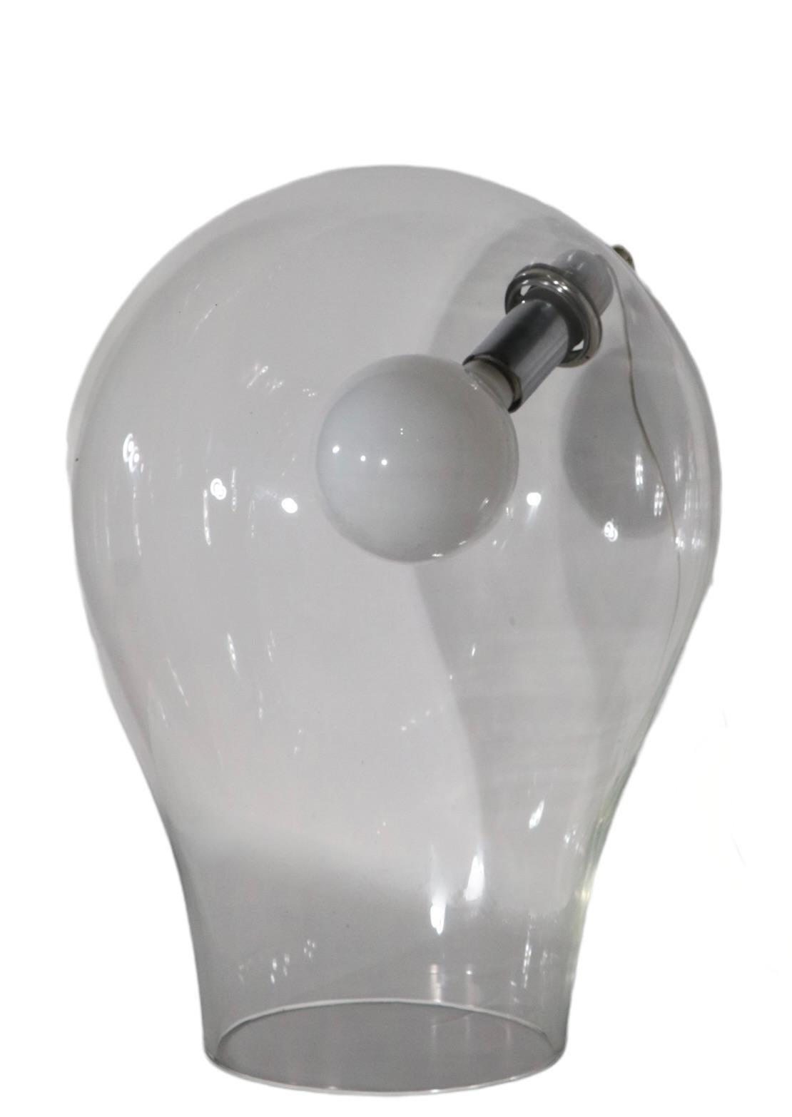 Post Modern Glass Table Lamp Att. to Carlo Nason Lumenform Sona Made in Italy For Sale 1