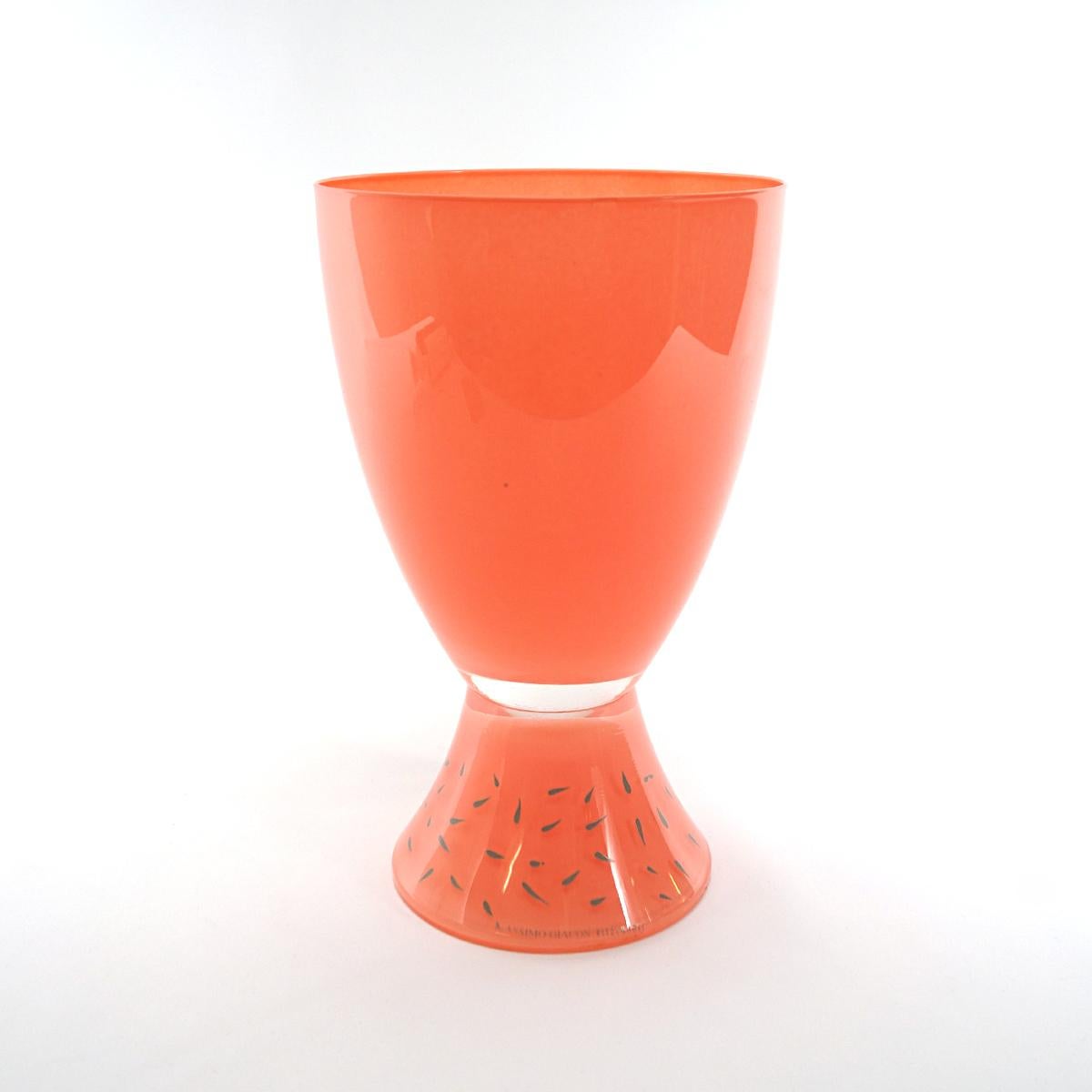 Post-Modern Glass Vase by Massimo Giacon for Vis-à-vis Collection of Ritzenhoff In Good Condition For Sale In Doornspijk, NL