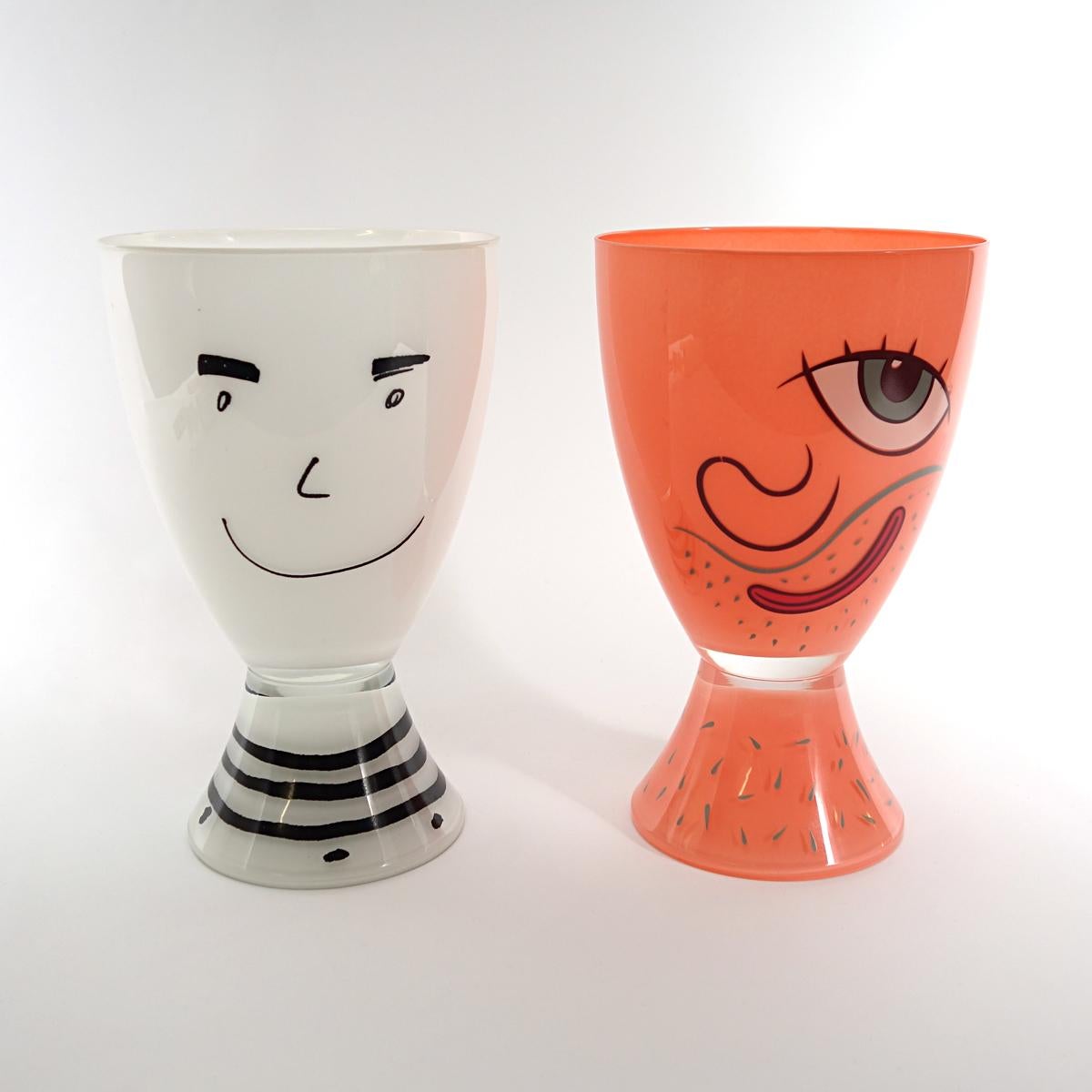 Post-Modern Glass Vase by Roger Selden for Vis-à-vis Collection of Ritzenhoff For Sale 3