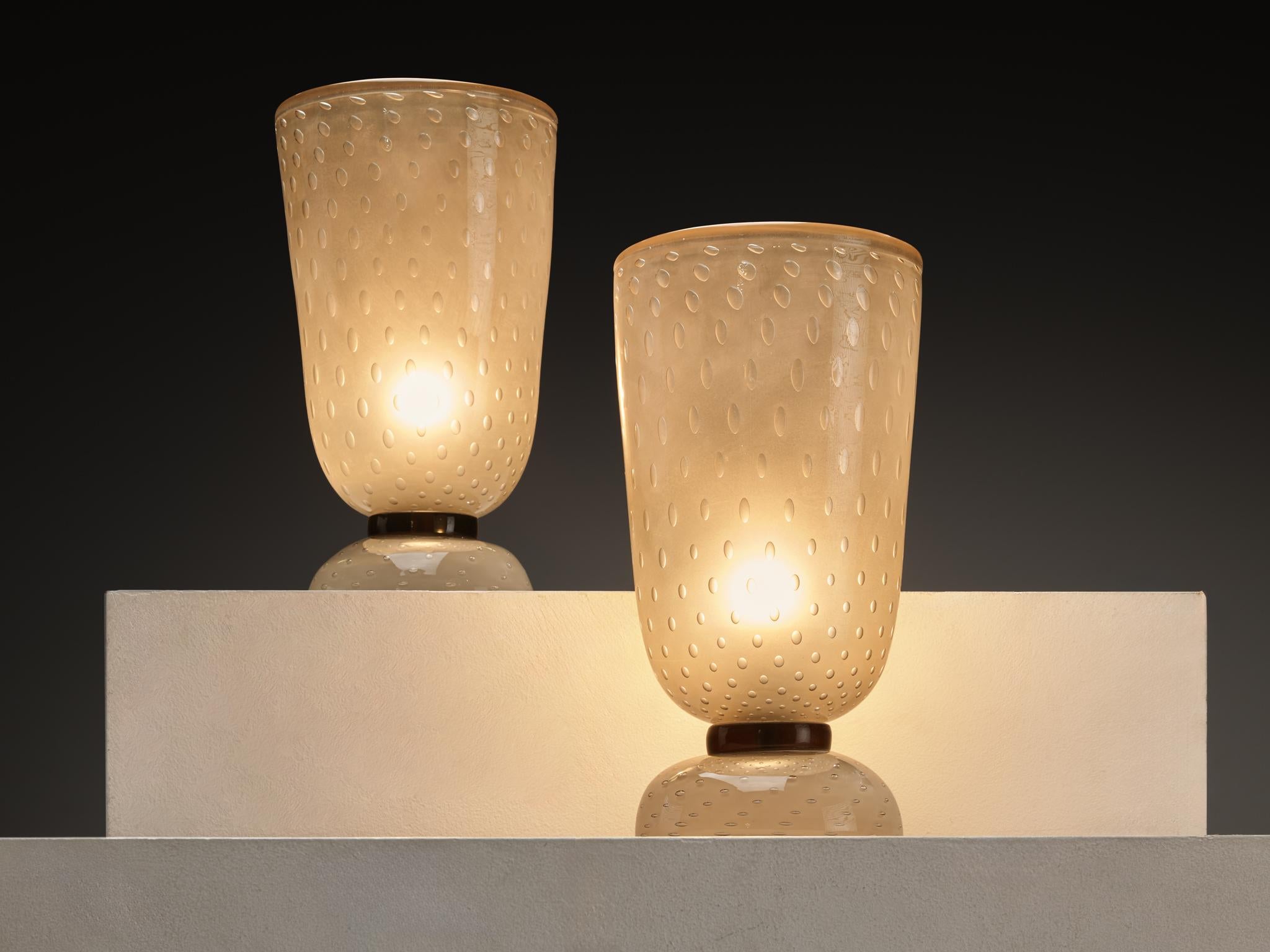 Lampes de table post-modernes italiennes en verre soufflé Bon état - En vente à Waalwijk, NL