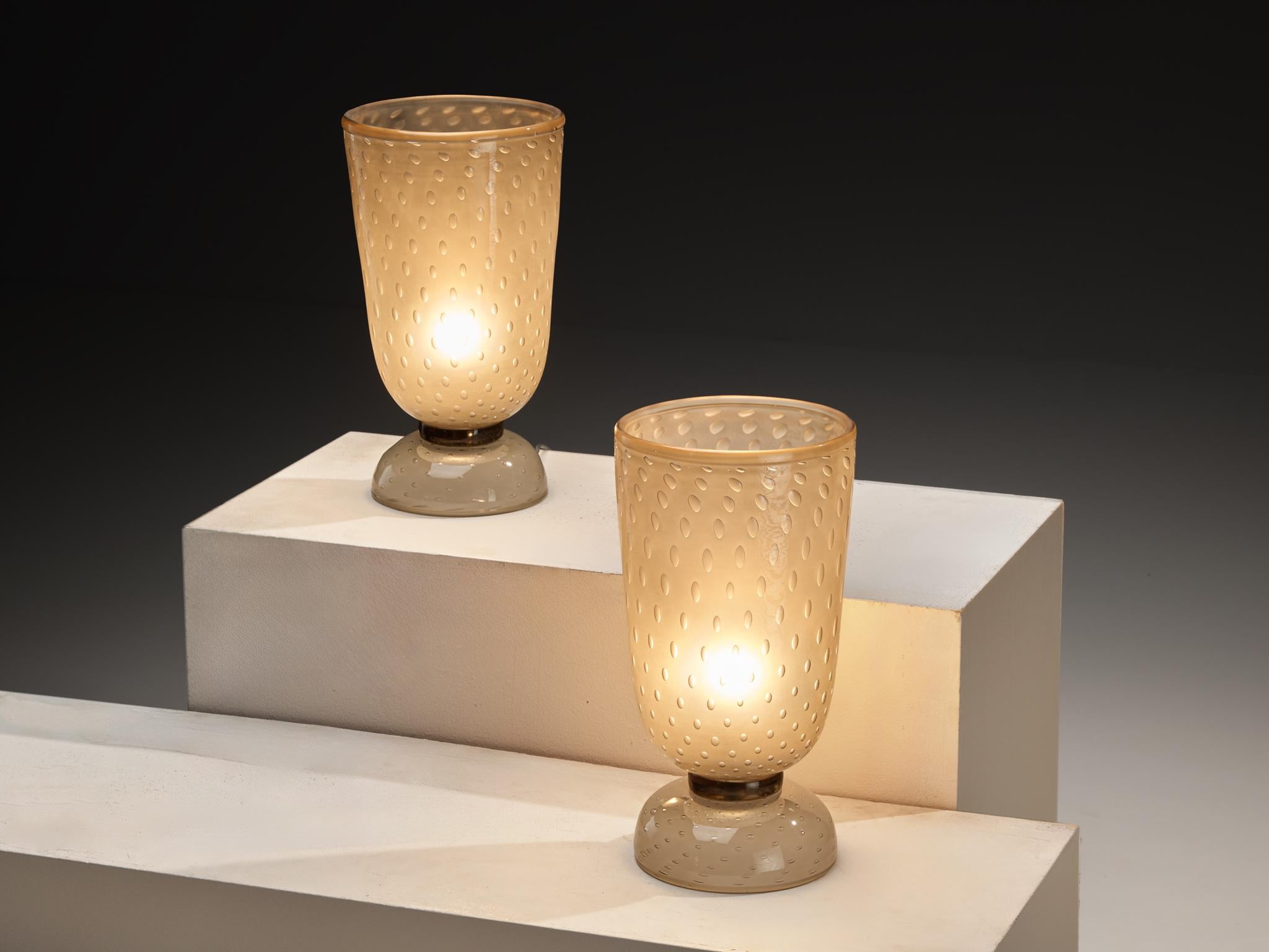 Lampes de table post-modernes italiennes en verre soufflé en vente 1