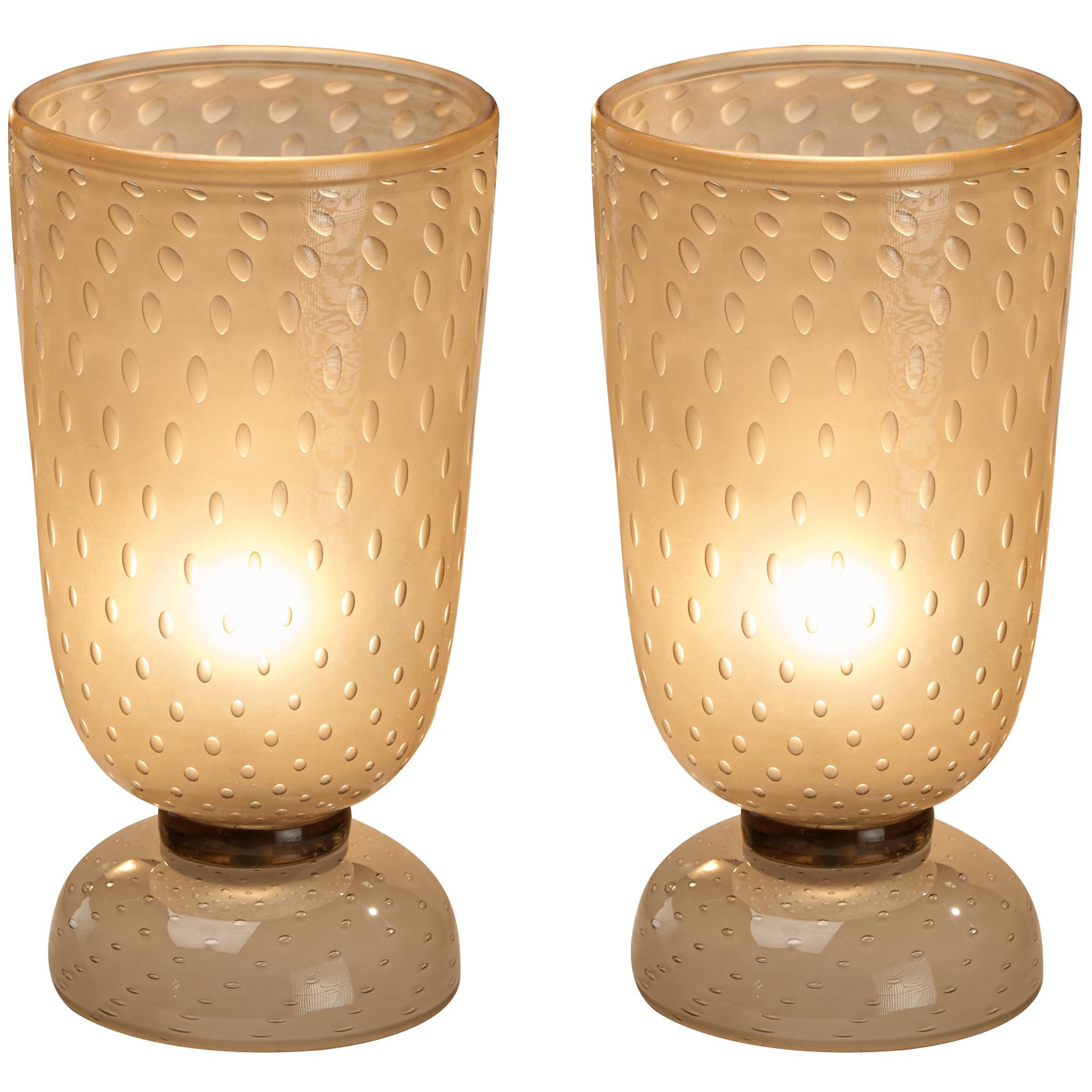 Lampes de table post-modernes italiennes en verre soufflé en vente