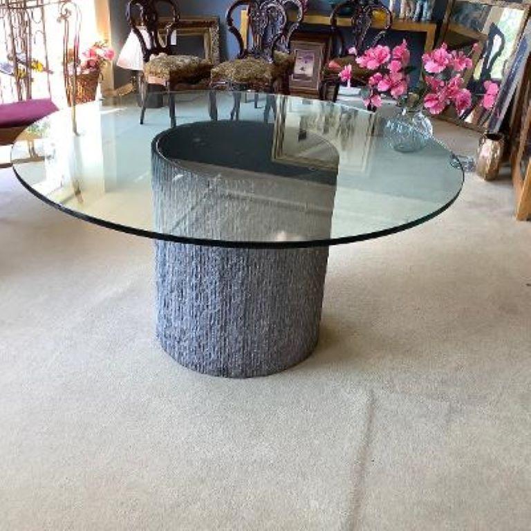 Glass Post-Modern Granite Table in the Manner of Leon Rosen for Pace Collection