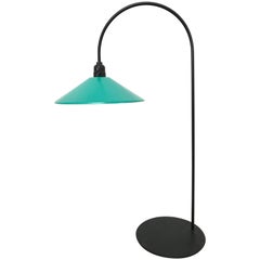 Lampe de bureau ou lampe à arc de pampilles post-moderne verte et noire, États-Unis, années 1980