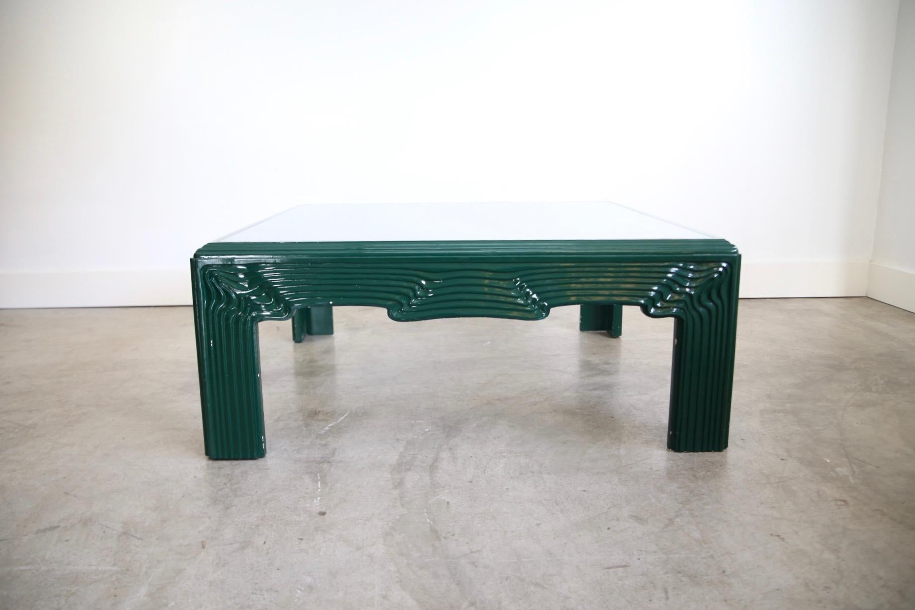 20th Century Postmodern Green Lacquer Coffee Table