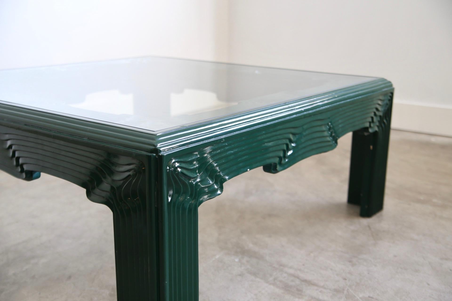 Postmodern Green Lacquer Coffee Table 2