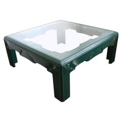 Postmodern Green Lacquer Coffee Table