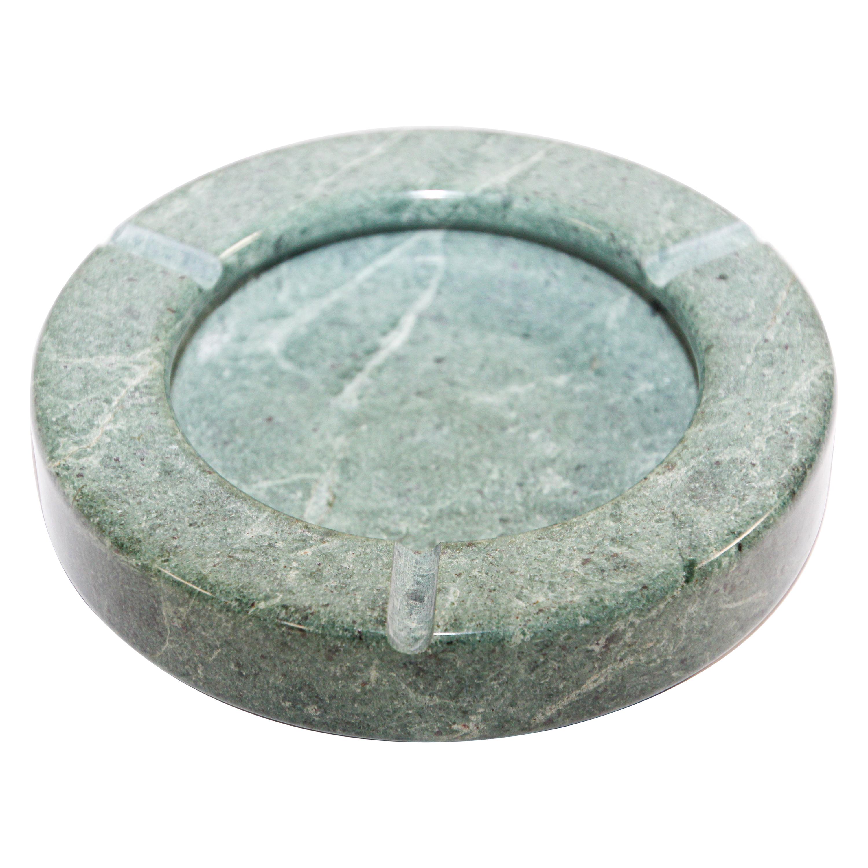 Post Modern Green Marble Ashtray 1970, Made in Italy