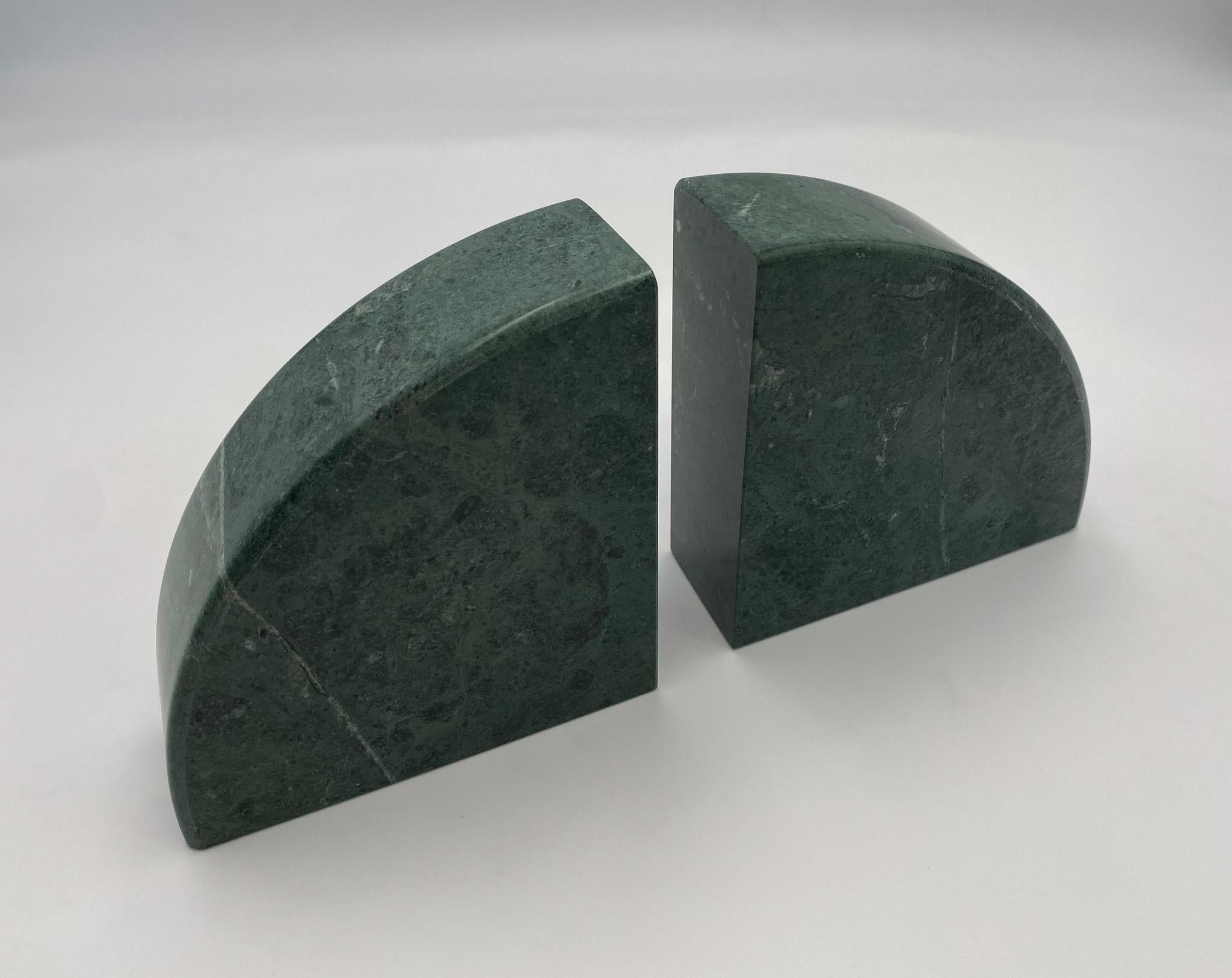 Post-Modern Green Marble Bookends, c.1980 For Sale 1