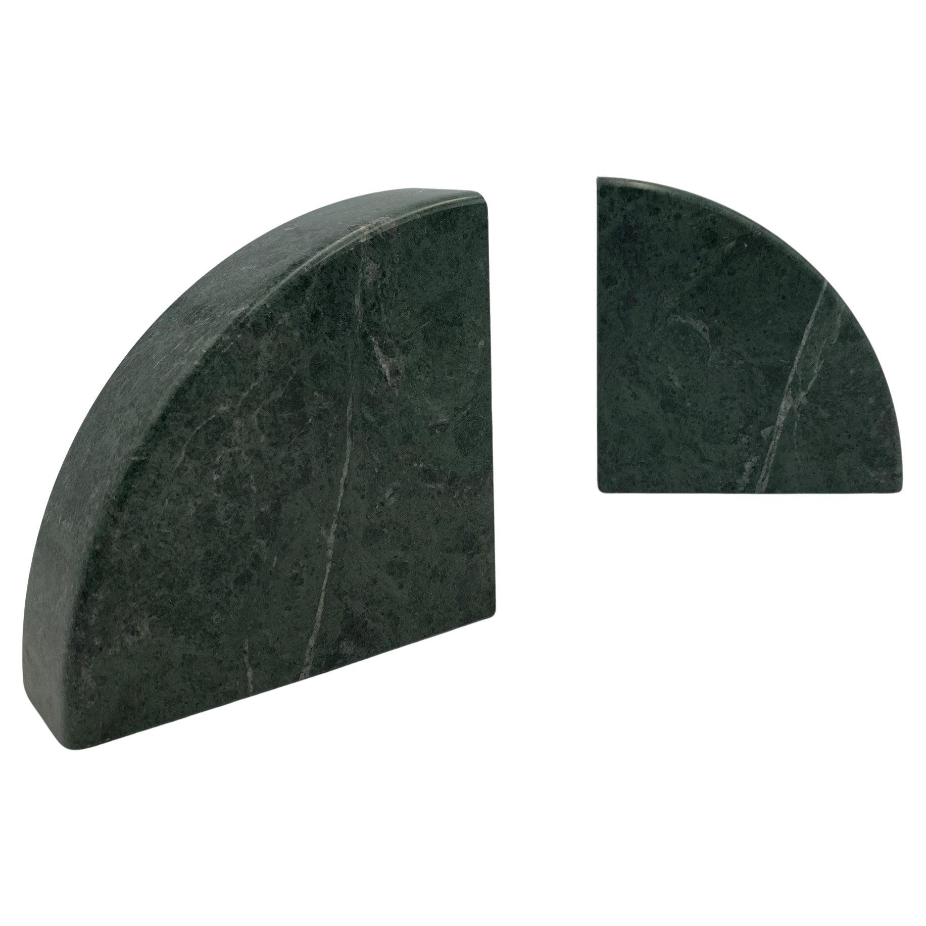 Post-Modern Green Marble Bookends, c.1980 For Sale