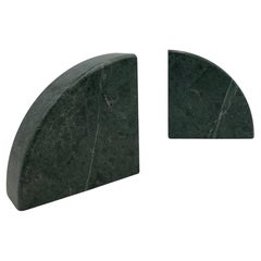 Vintage Post-Modern Green Marble Bookends, c.1980