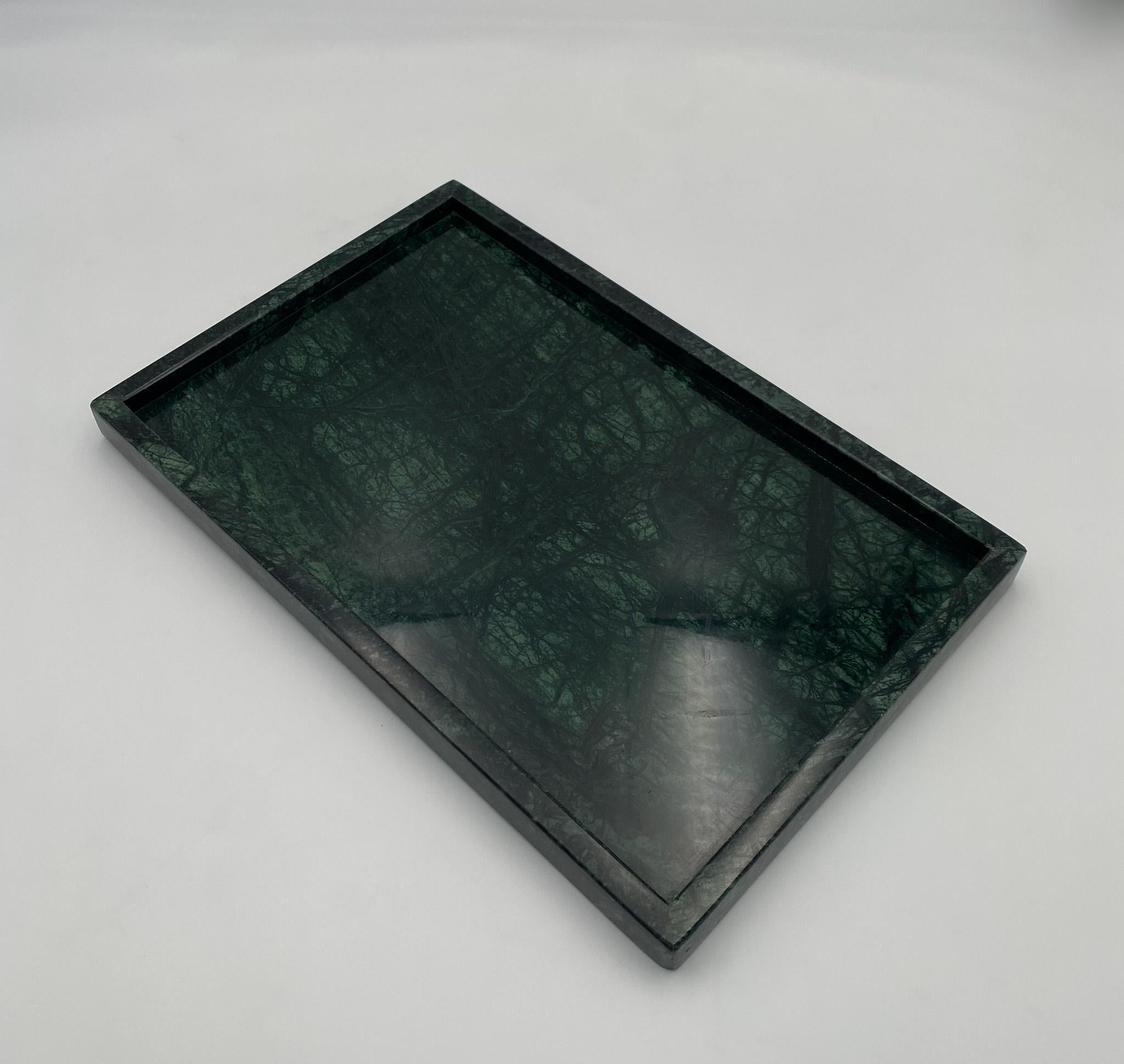 Post-Modern Green Marble Decorative Tray  3