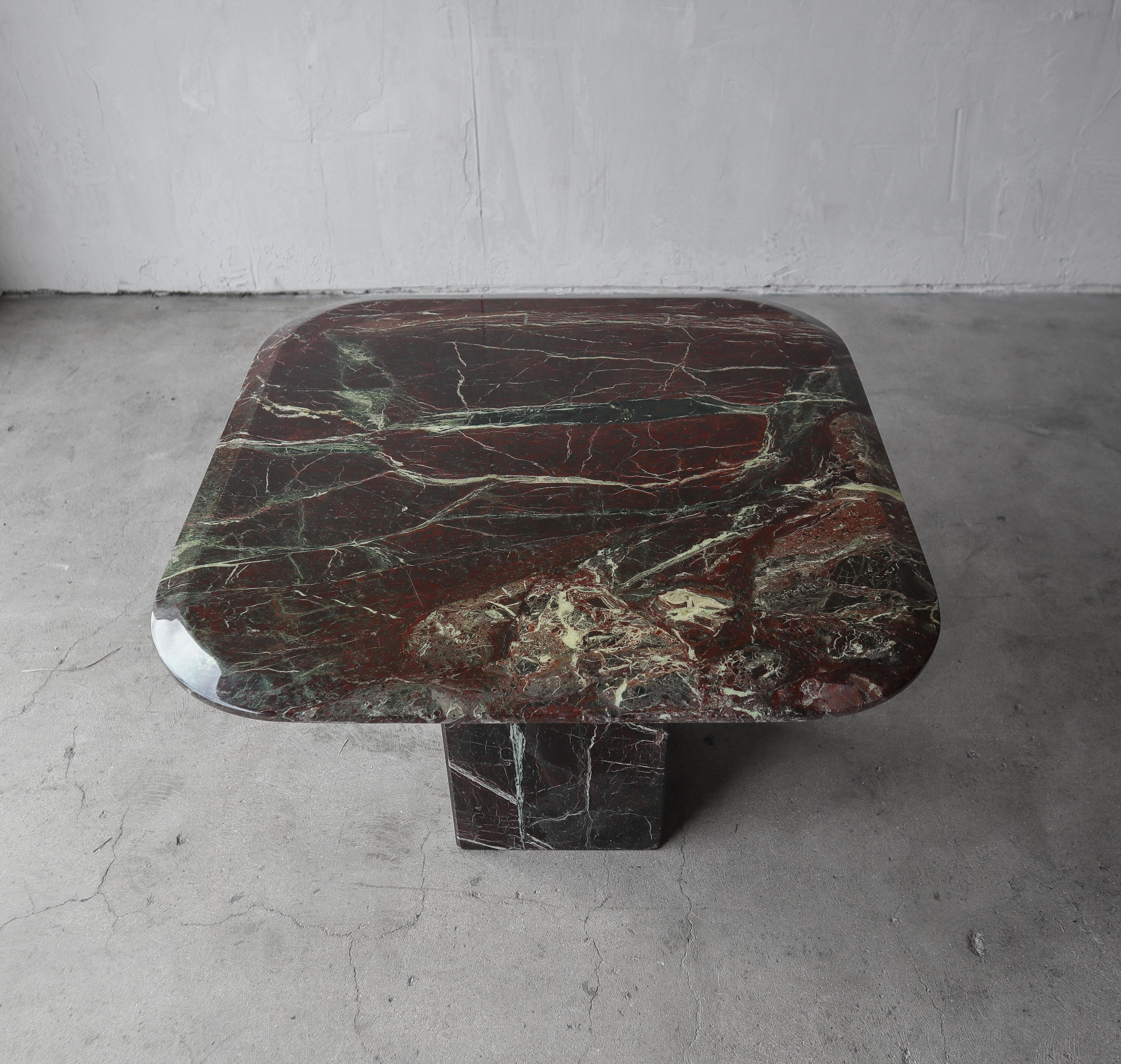 Post-Modern Post Modern Green Marble Side Table