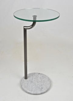 Postmodern Gunmetal and Marble Drinks Table, Italy, 1980