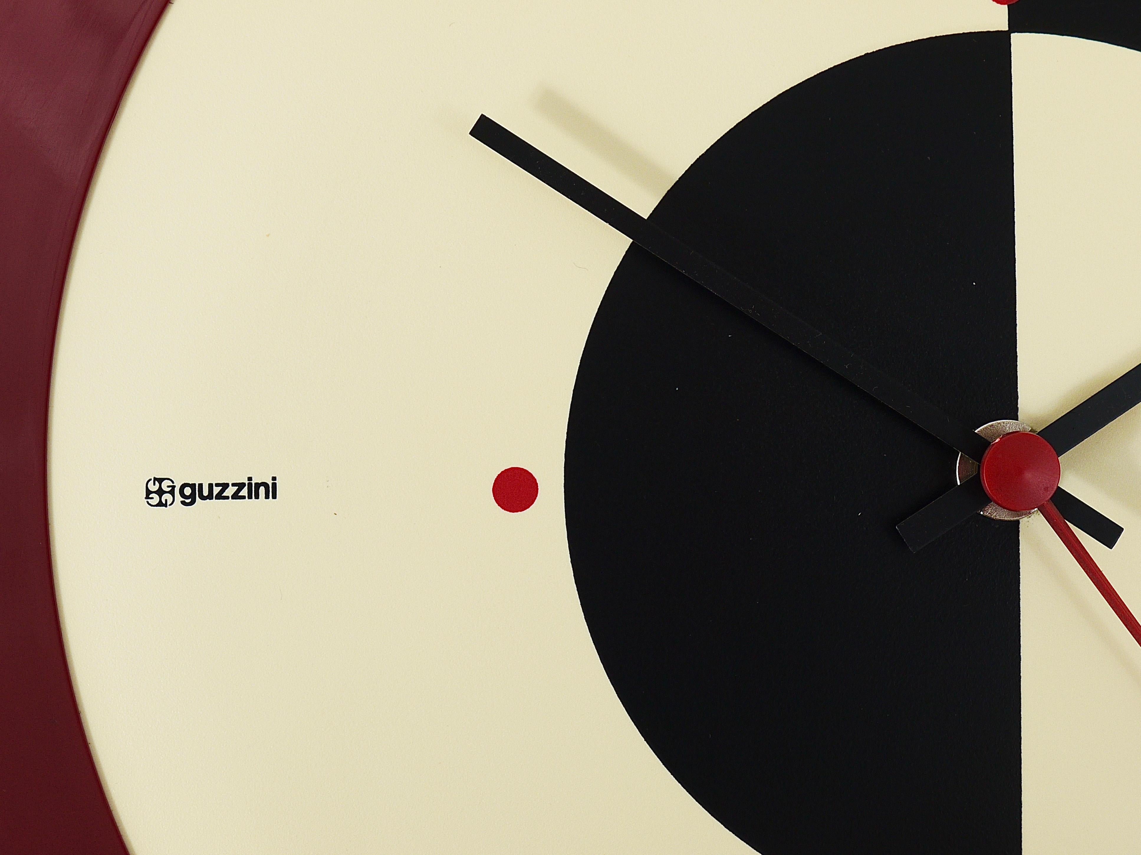 Post-Modern Guzzini Wall Clock by Bruno Gecchelin, Italy, 1980s 4