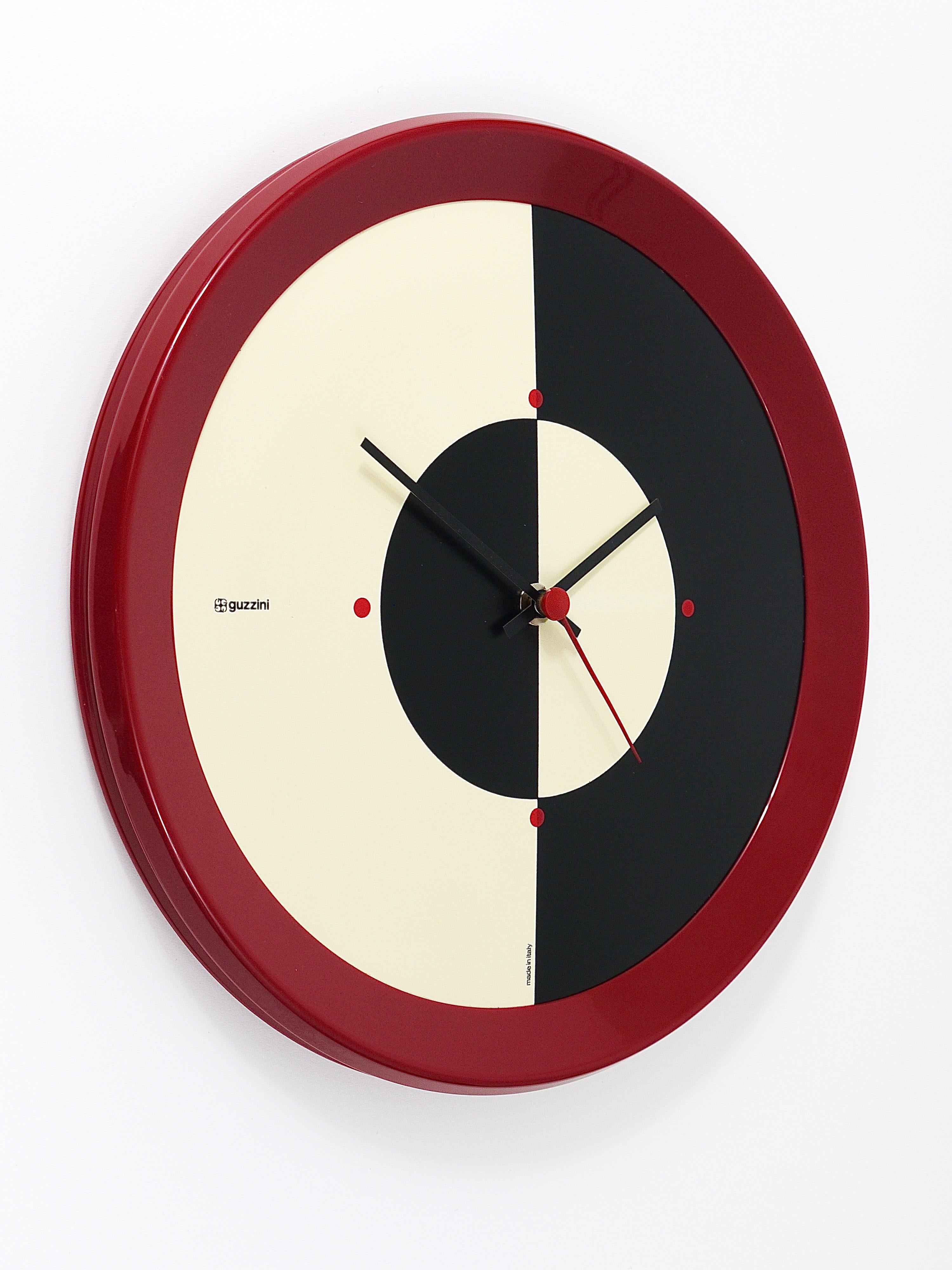 Post-Modern Guzzini Wall Clock by Bruno Gecchelin, Italy, 1980s 4