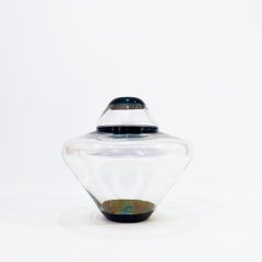 Postmoderner mundgeblasener Tibor aus irisierendem Glas von La Mediterranea, Spanien, 1980er Jahre