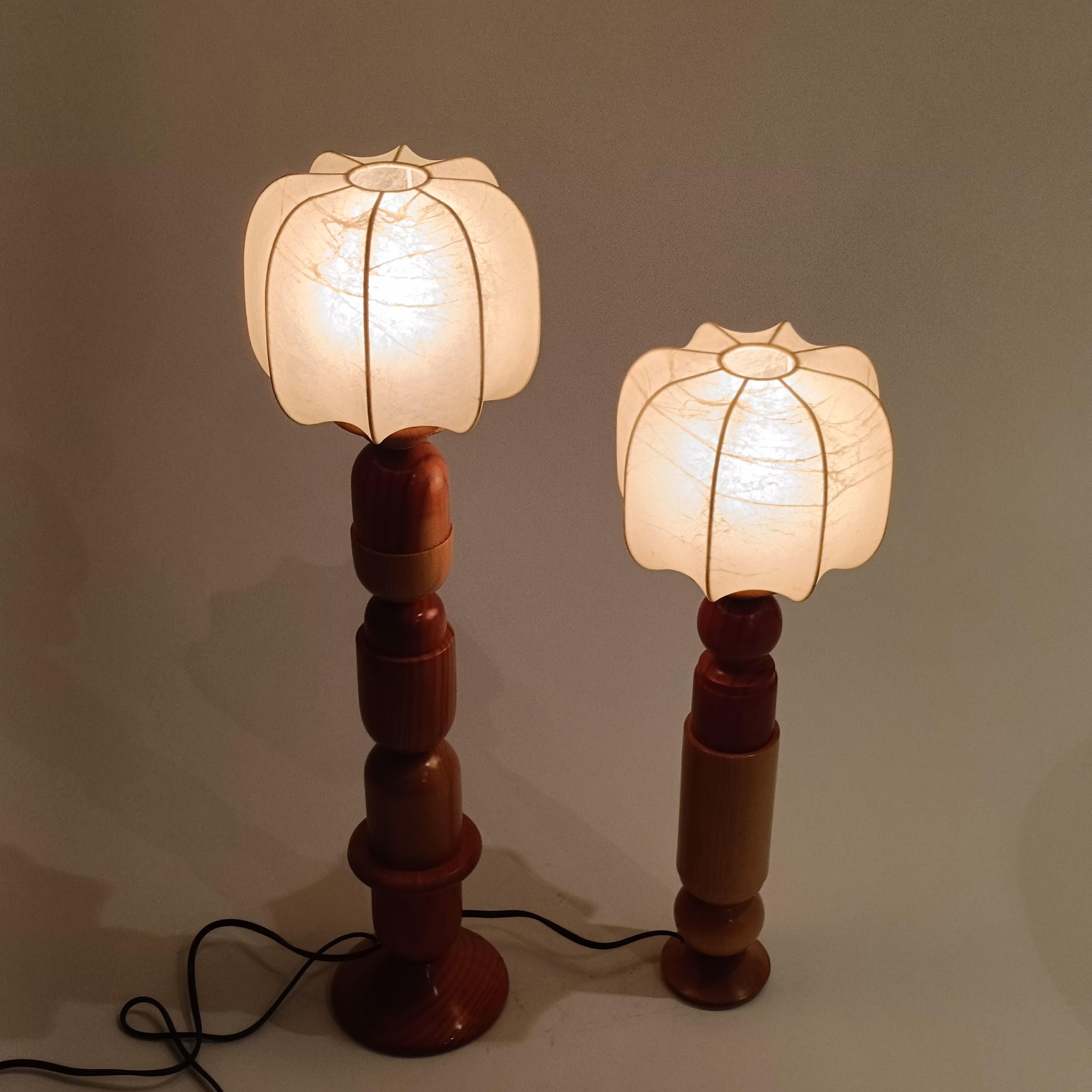 Post-Modern hand-crafted Cocoon table lamps, Italy, 70s For Sale 3