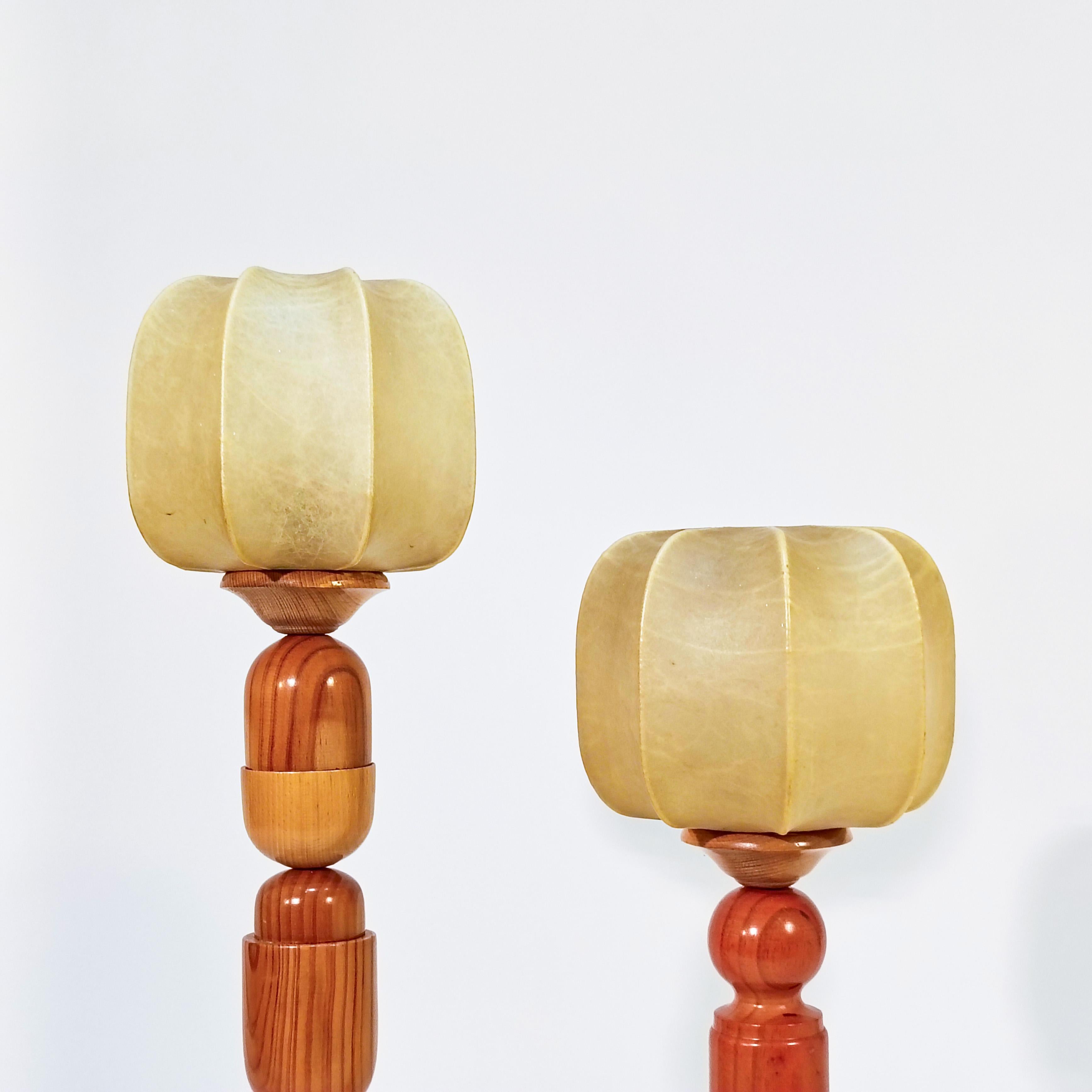 Italian Post-Modern hand-crafted Cocoon table lamps, Italy, 70s For Sale