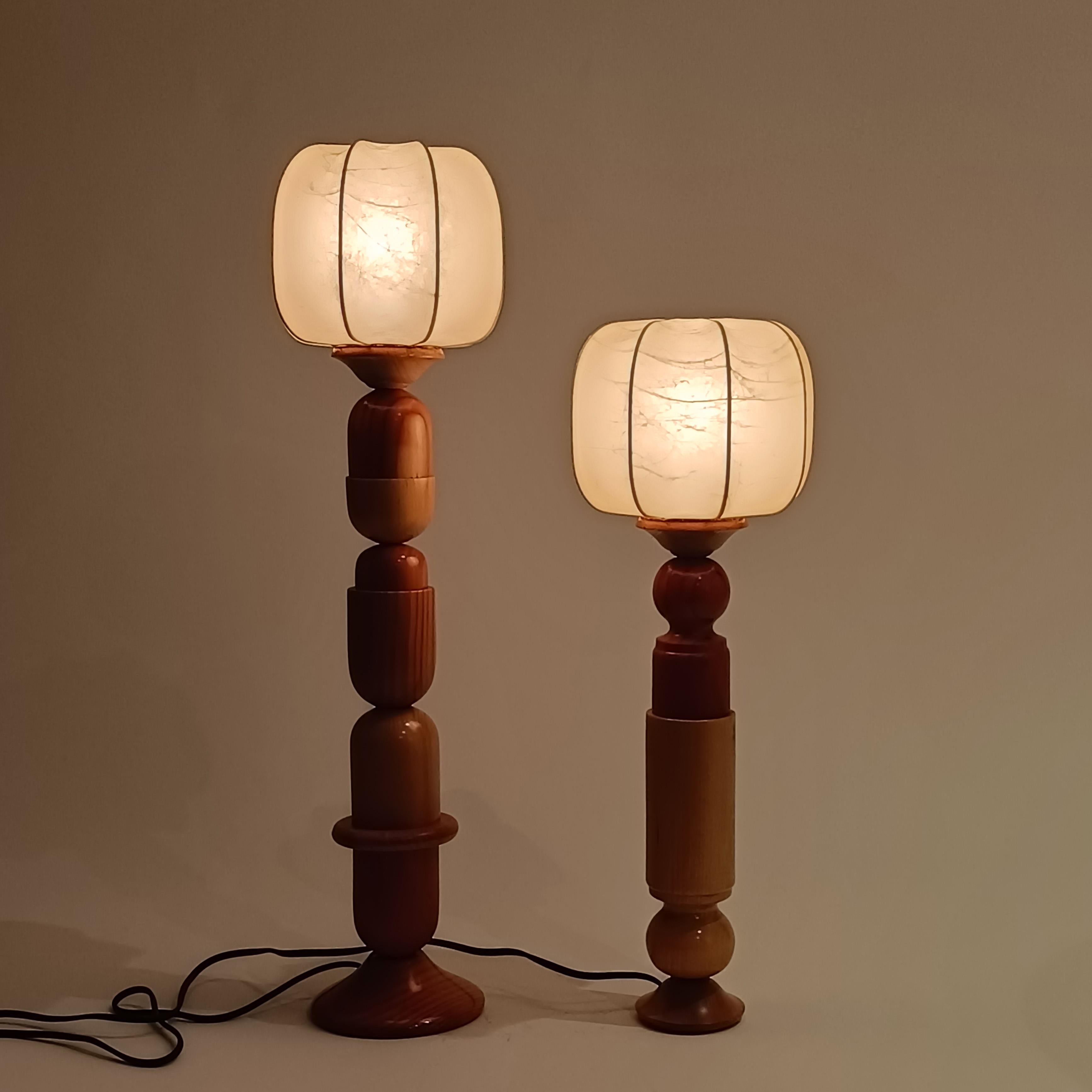 Post-Modern hand-crafted Cocoon table lamps, Italy, 70s For Sale 2