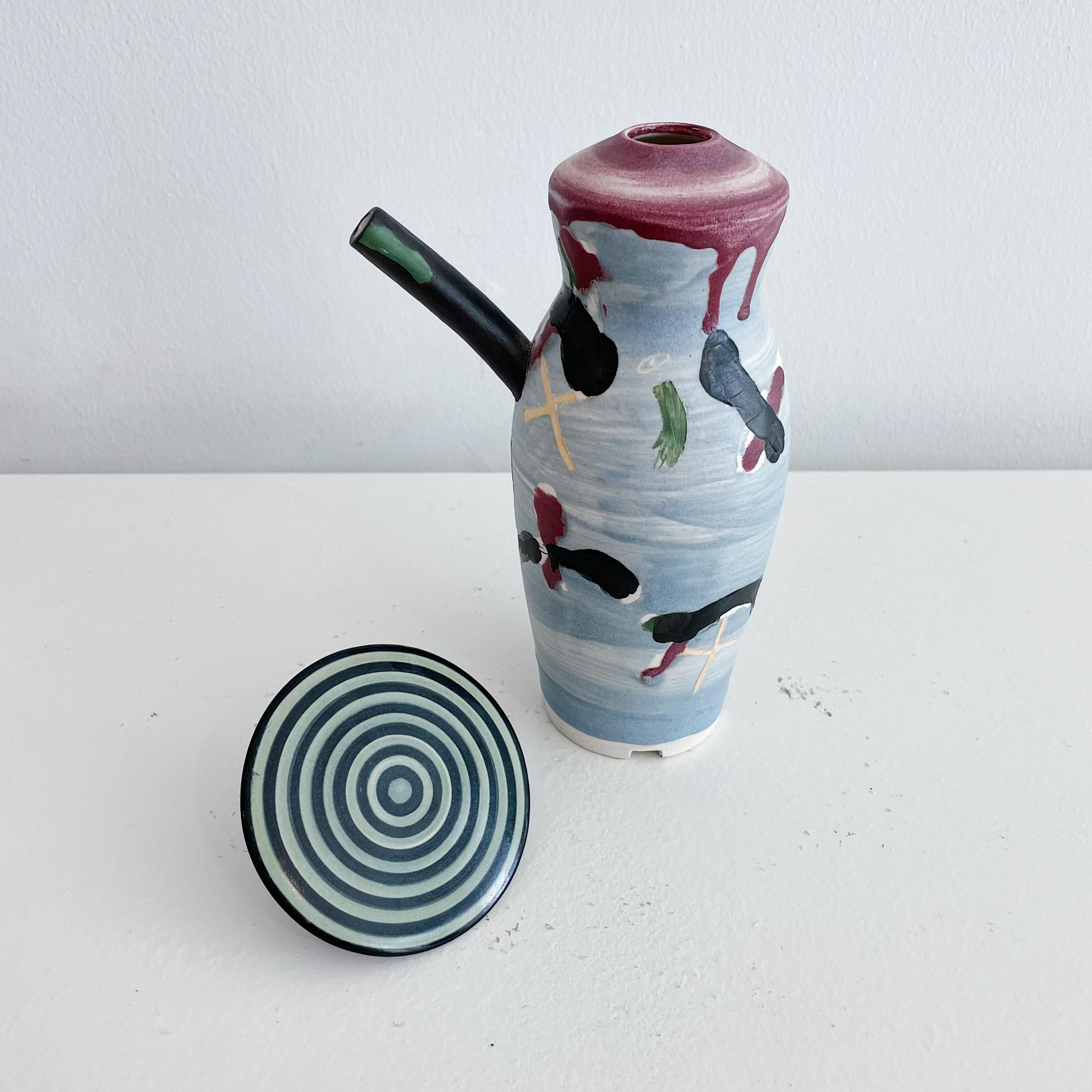 Post-Modern Hand Decorated Studio Pottery Vessel 1