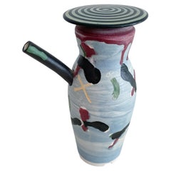 Post-Modern Hand Decorated Studio Pottery Vessel
