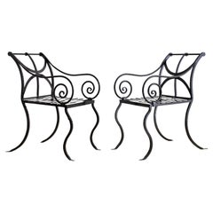 Post Modern Hand Forged Iron Garden Chairs